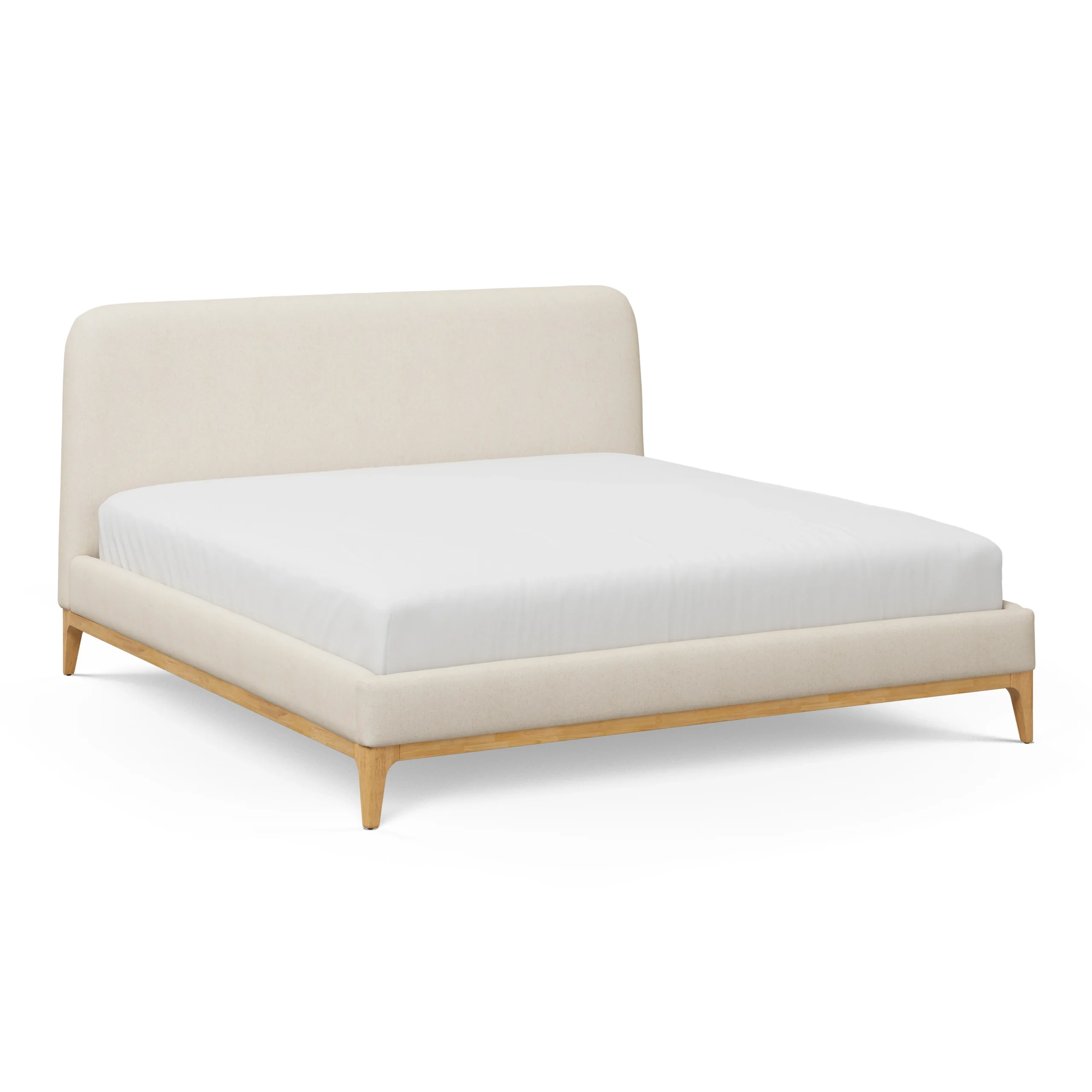 Rosin King Upholstered Bed - Natural Oak and Sand Ivory - Image 12