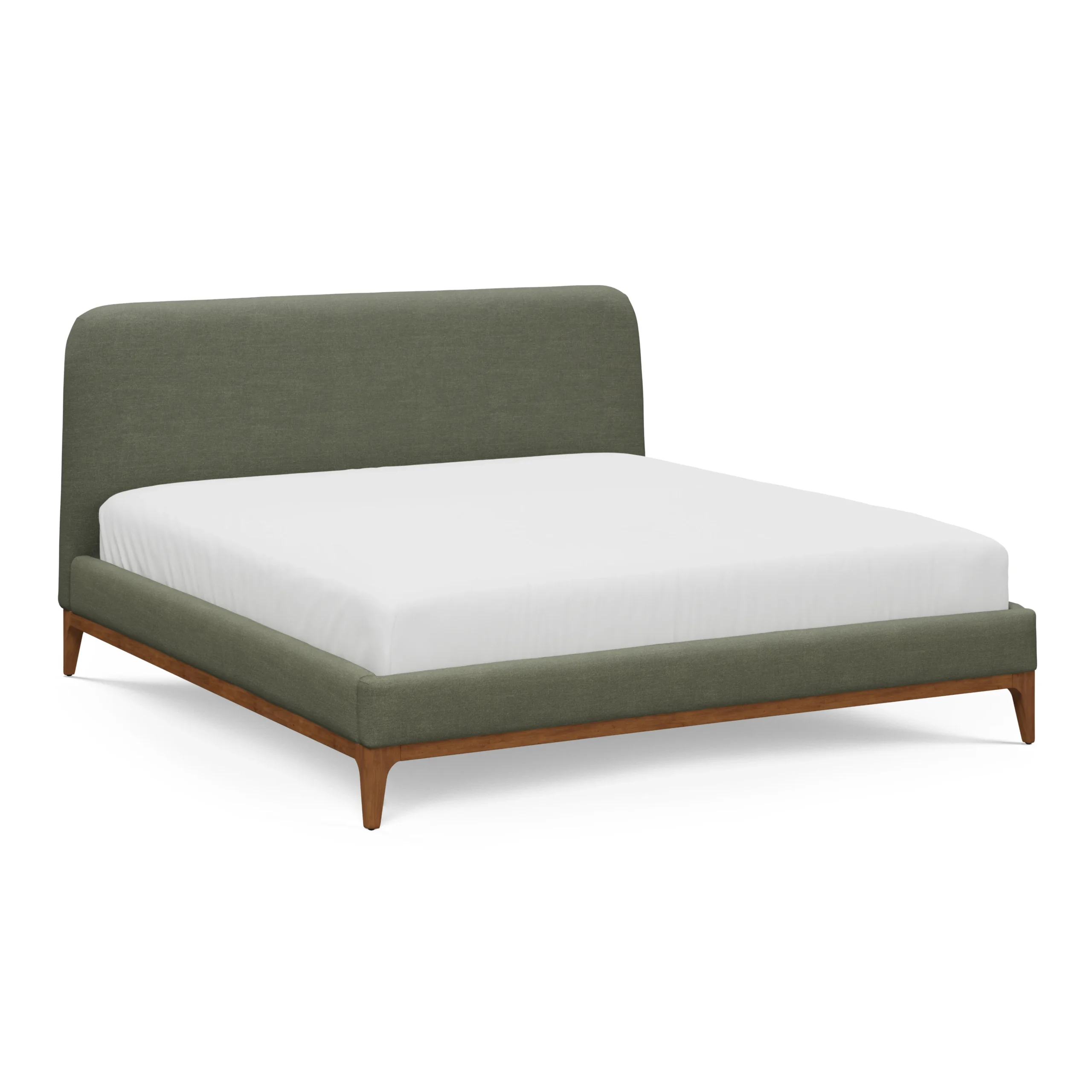 Rosin King Upholstered Bed - Smoked Oak and Welsh Green - Image 12
