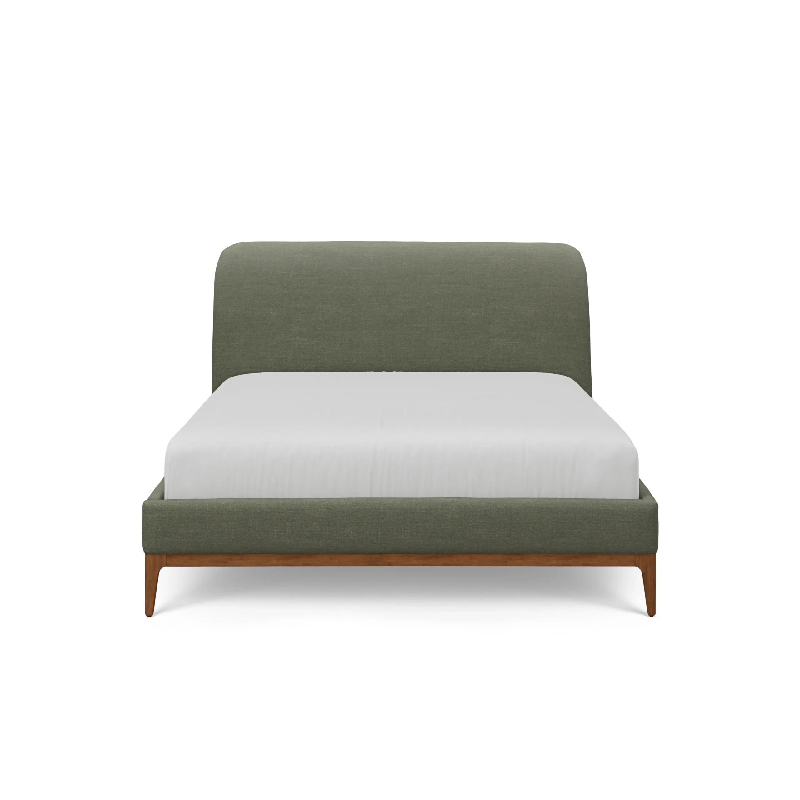 Rosin Queen Upholstered Bed - Smoked Oak and Welsh Green - Image 12