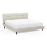 Sven King Tufted Bed - Biscuit Cream