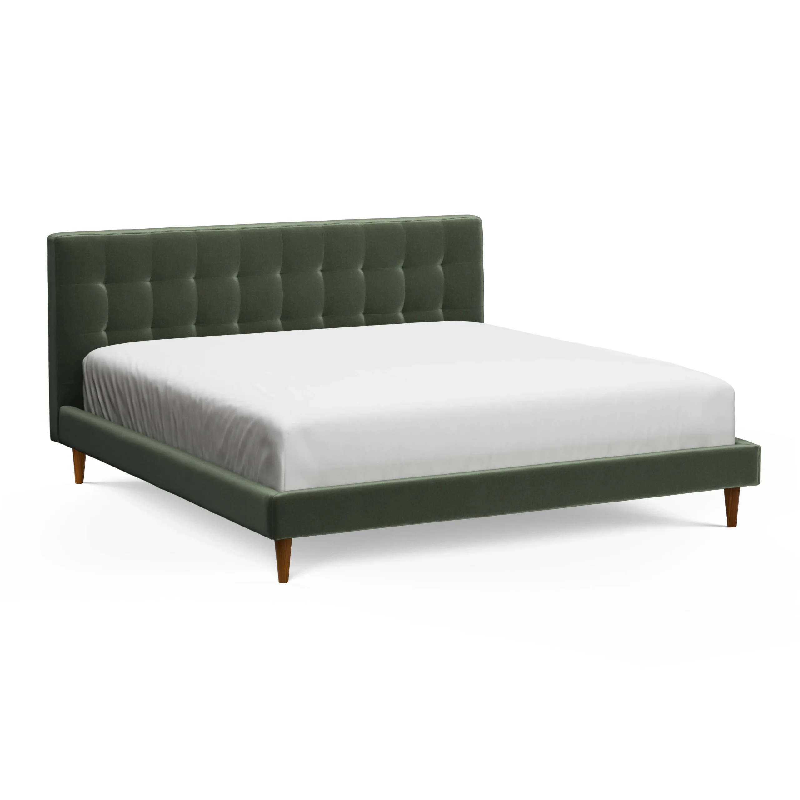 Sven King Tufted Velvet Bed - Plush Pacific Green - Image 8