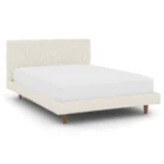 Tessu Full Low Profile Upholstered Bed - Ivory Wool Bouclé