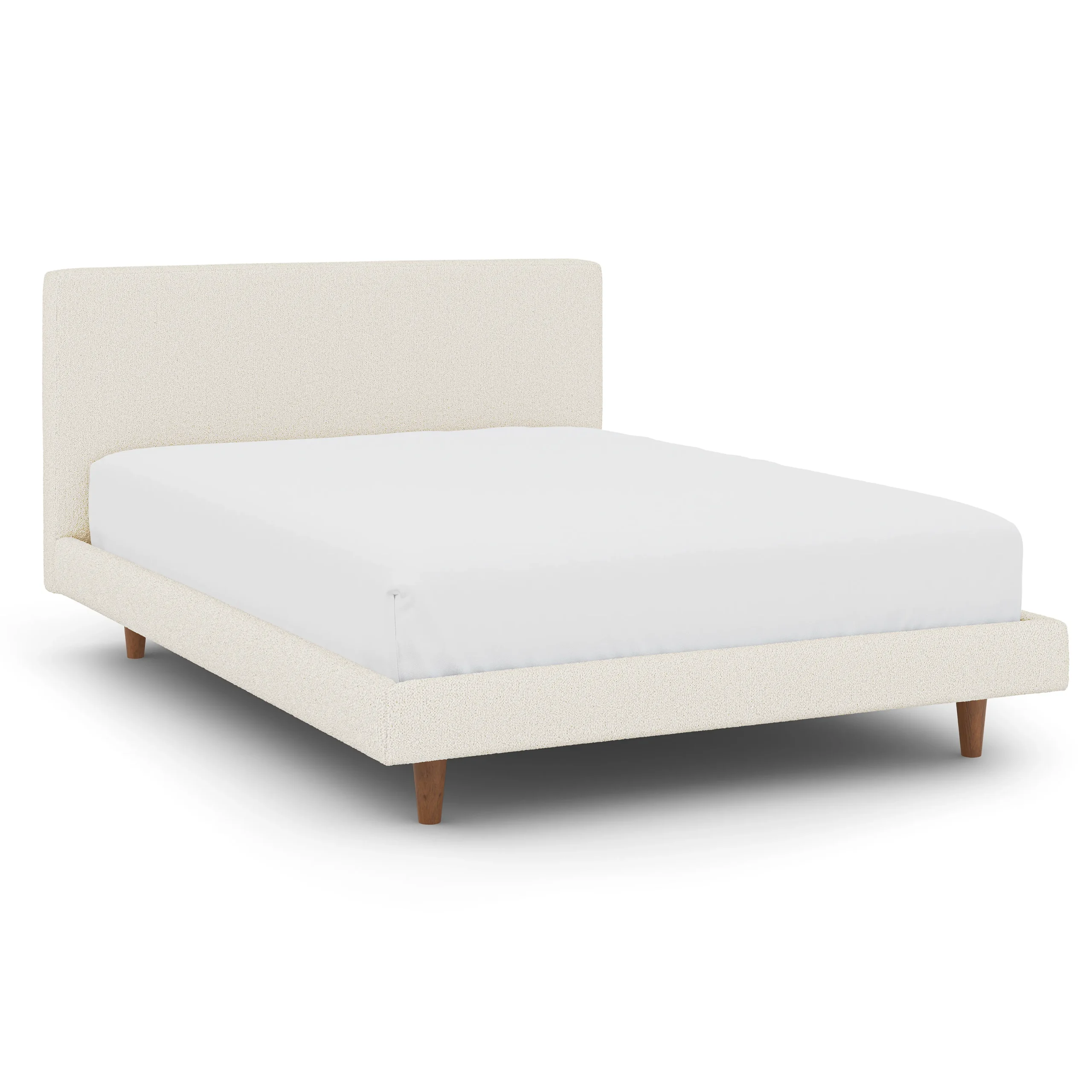 Tessu Full Low Profile Upholstered Bed - Ivory Wool Bouclé - Image 11
