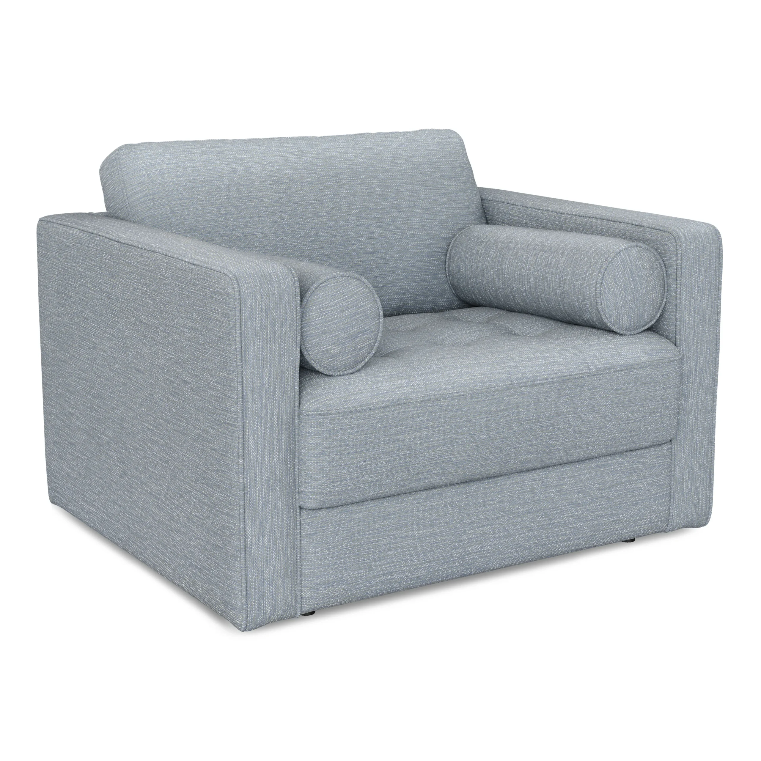 Sven 45.5_ Tufted Sleeper Chair - Silver Light Blue - Image 3