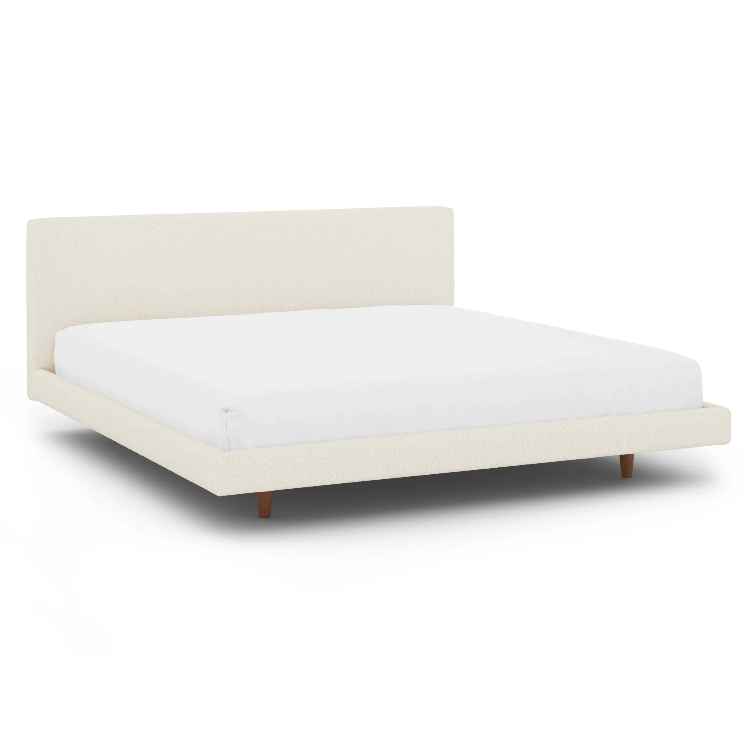 Tessu King Low Profile Upholstered Bed - Ivory Wool Bouclé - Image 10