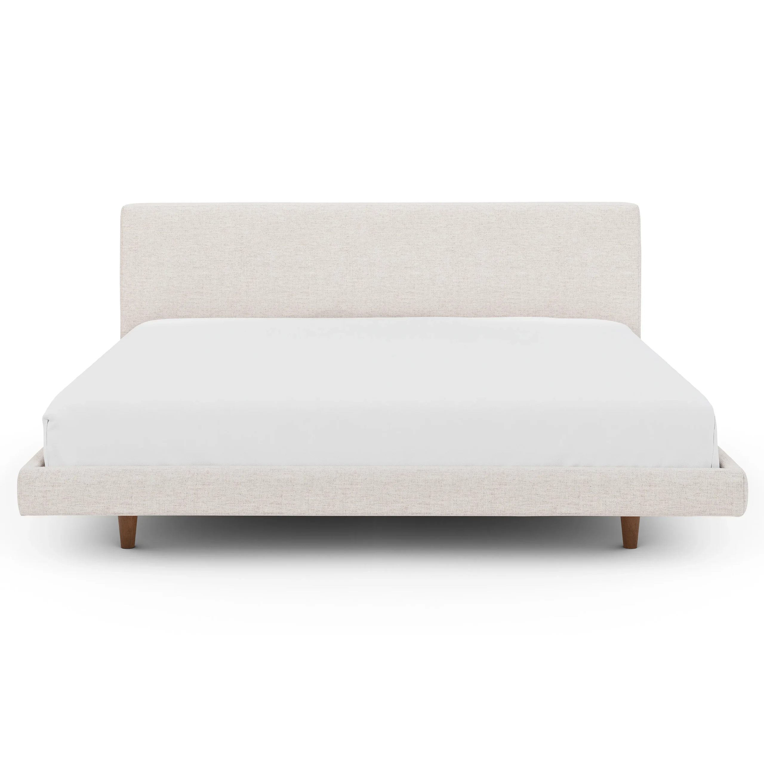 Tessu King Low Profile Upholstered Bed - Napa White - Image 9