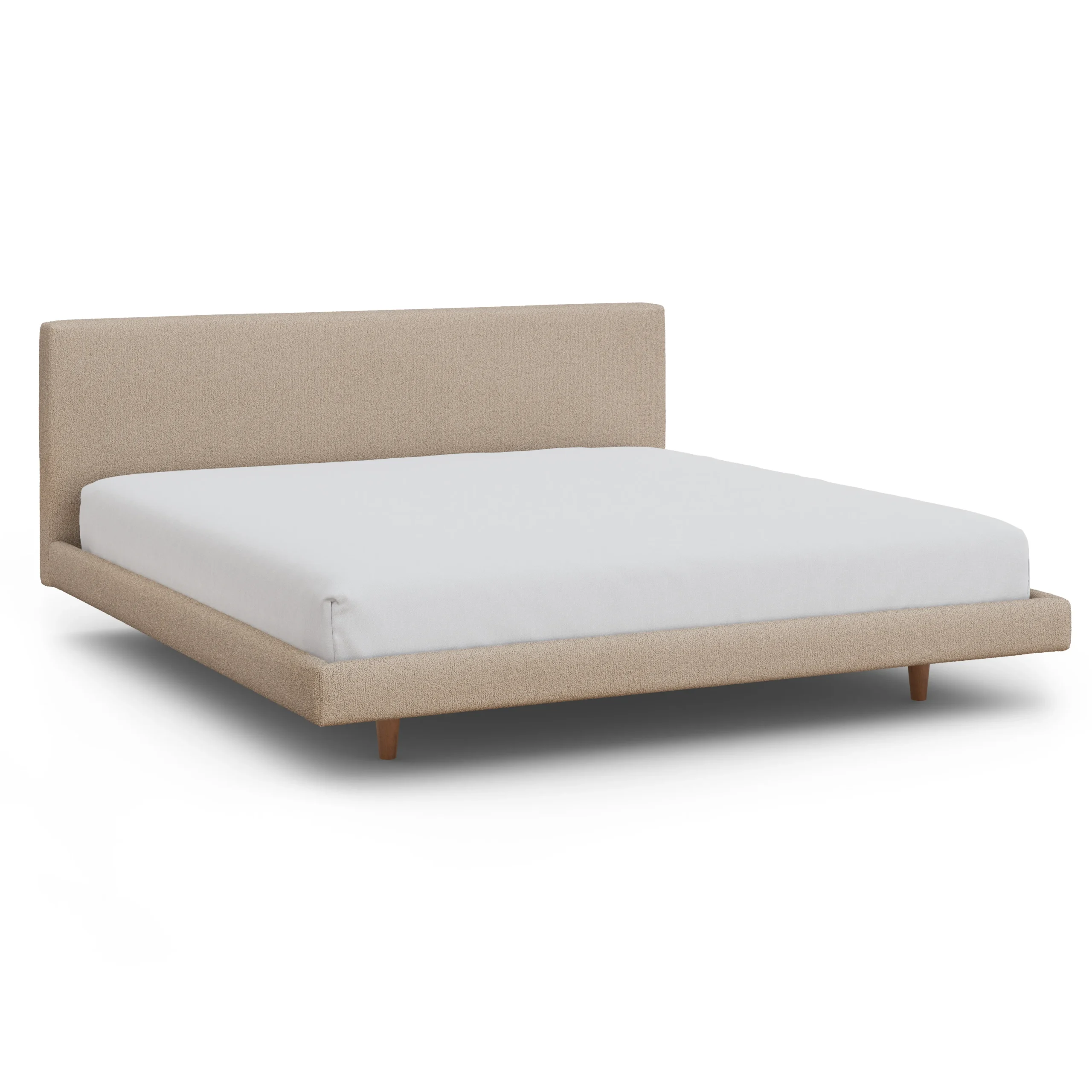 Tessu King Low Profile Upholstered Bed - Sandstone Wool Bouclé - Image 10