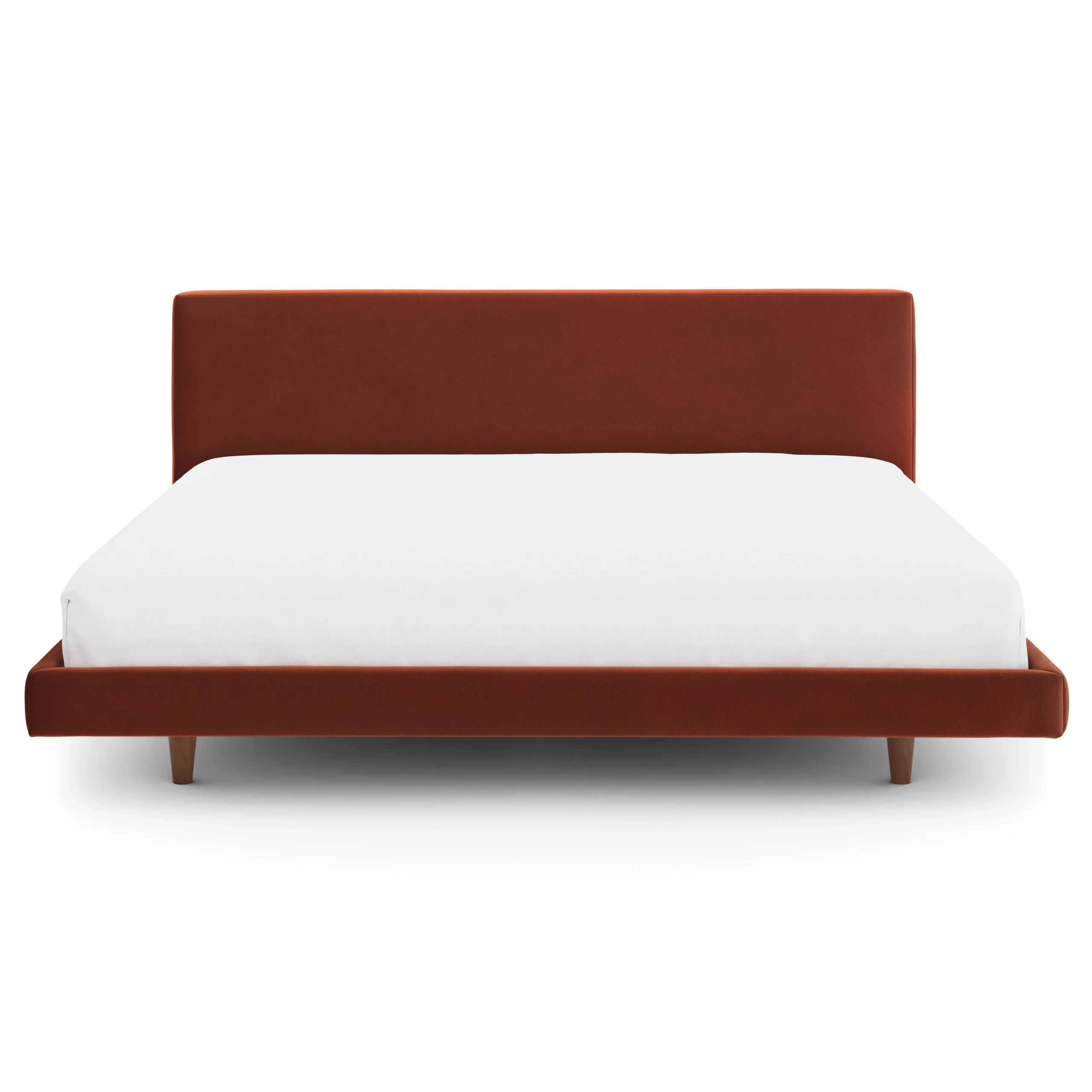 Tessu King Low Profile Velvet Bed - Hale Rust - Image 9