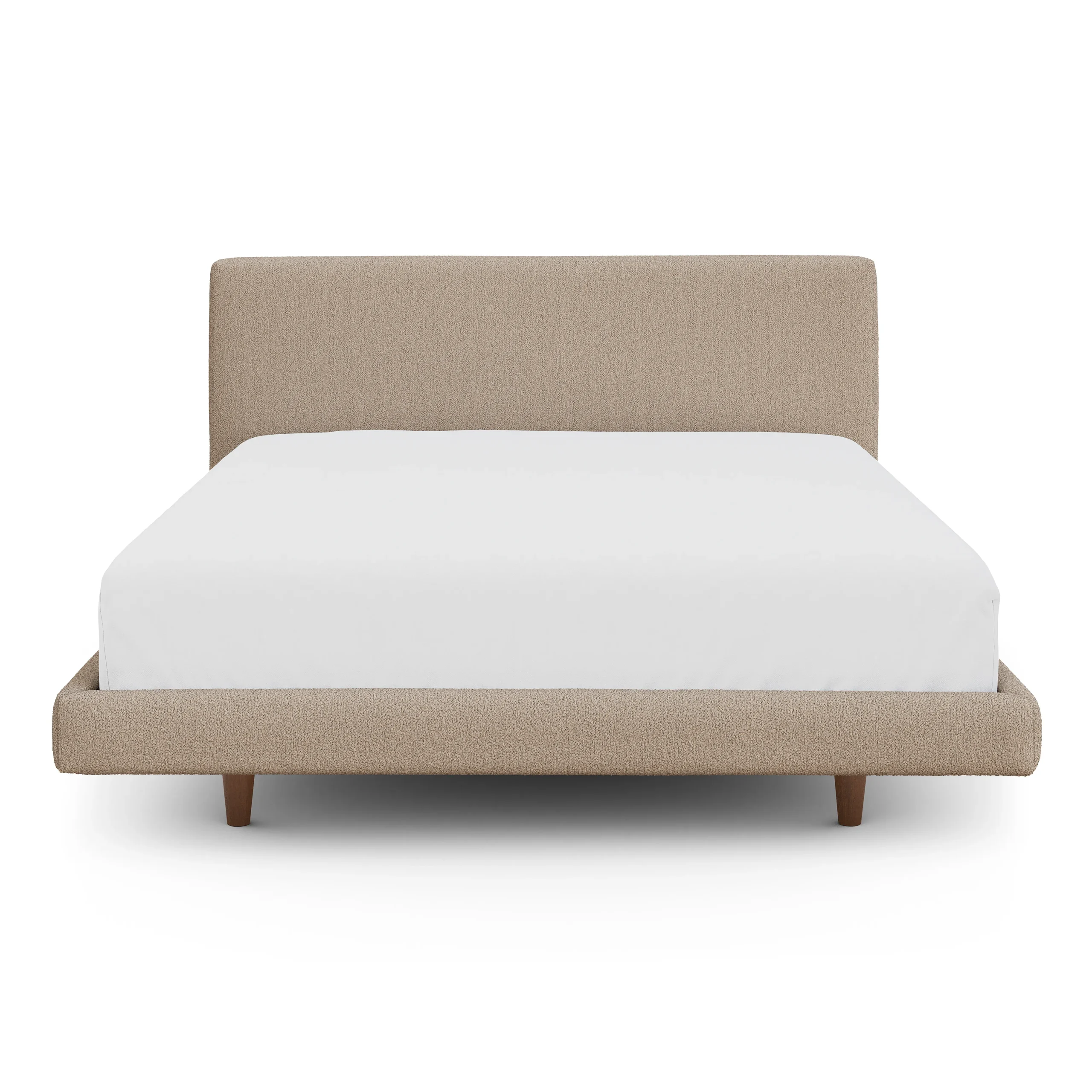 Tessu Queen Low Profile Upholstered Bed - Sandstone Wool Bouclé - Image 9