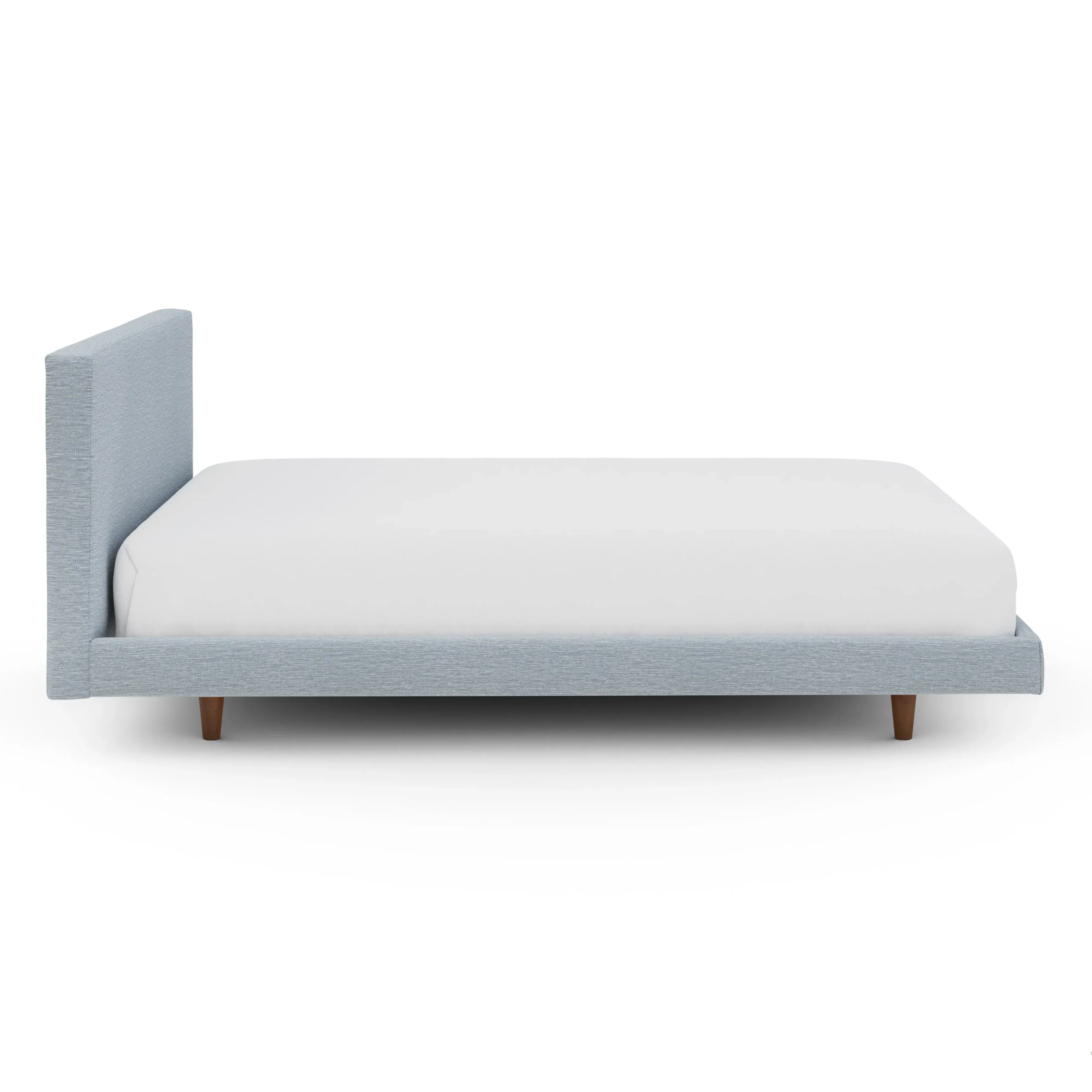 Tessu Queen Low Profile Upholstered Bed - Silver Light Blue - Image 9