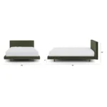 Tessu Queen Low Profile Velvet Bed - Hale Fir Green
