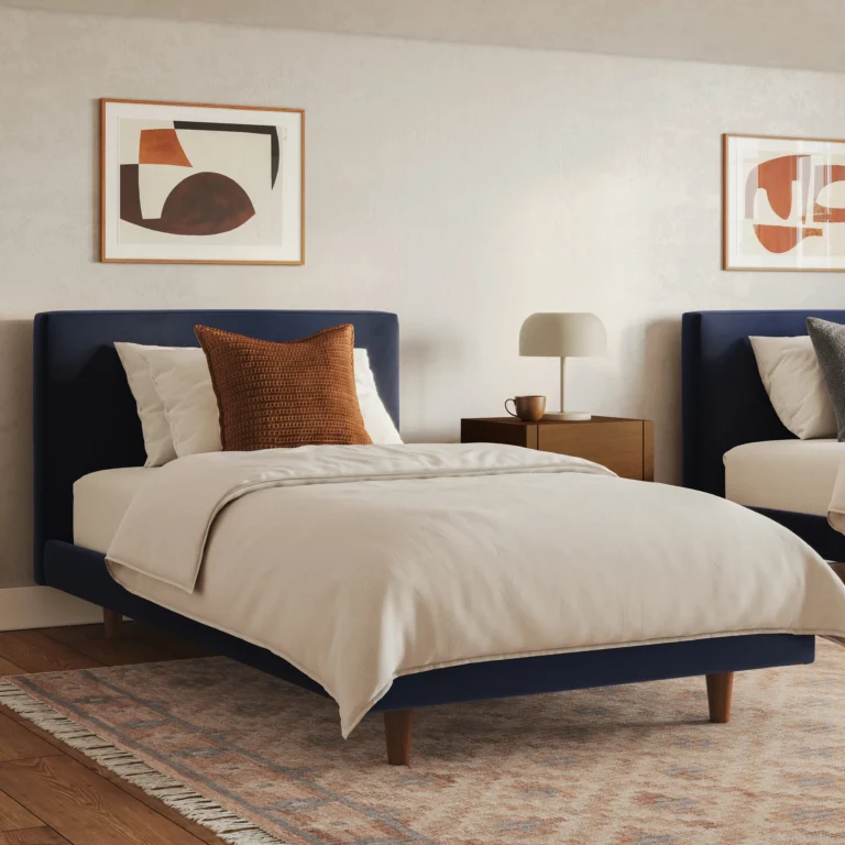 Tessu Twin Low Profile Velvet Bed - Hale Ink
