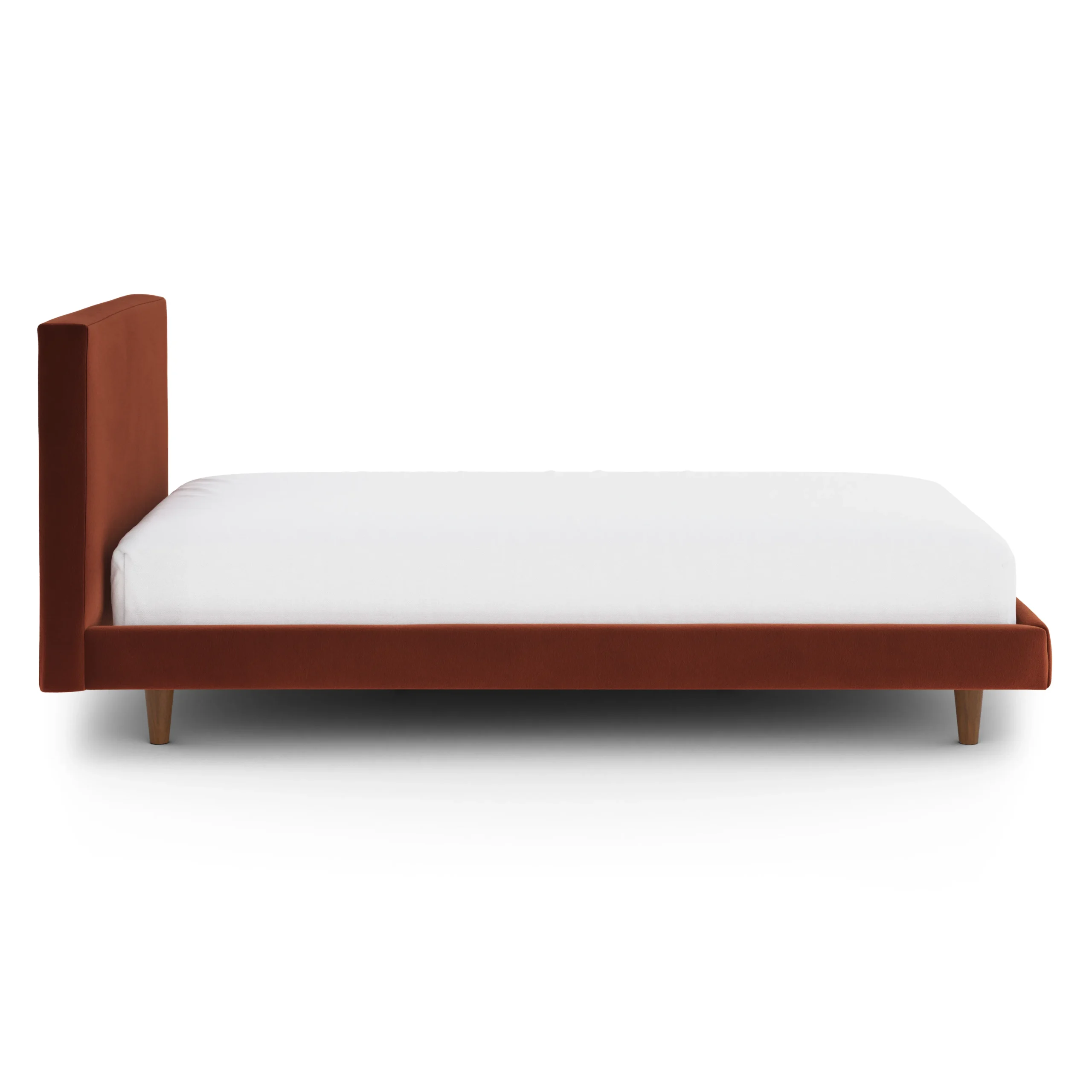 Tessu Twin Low Profile Velvet Bed - Hale Rust - Image 9