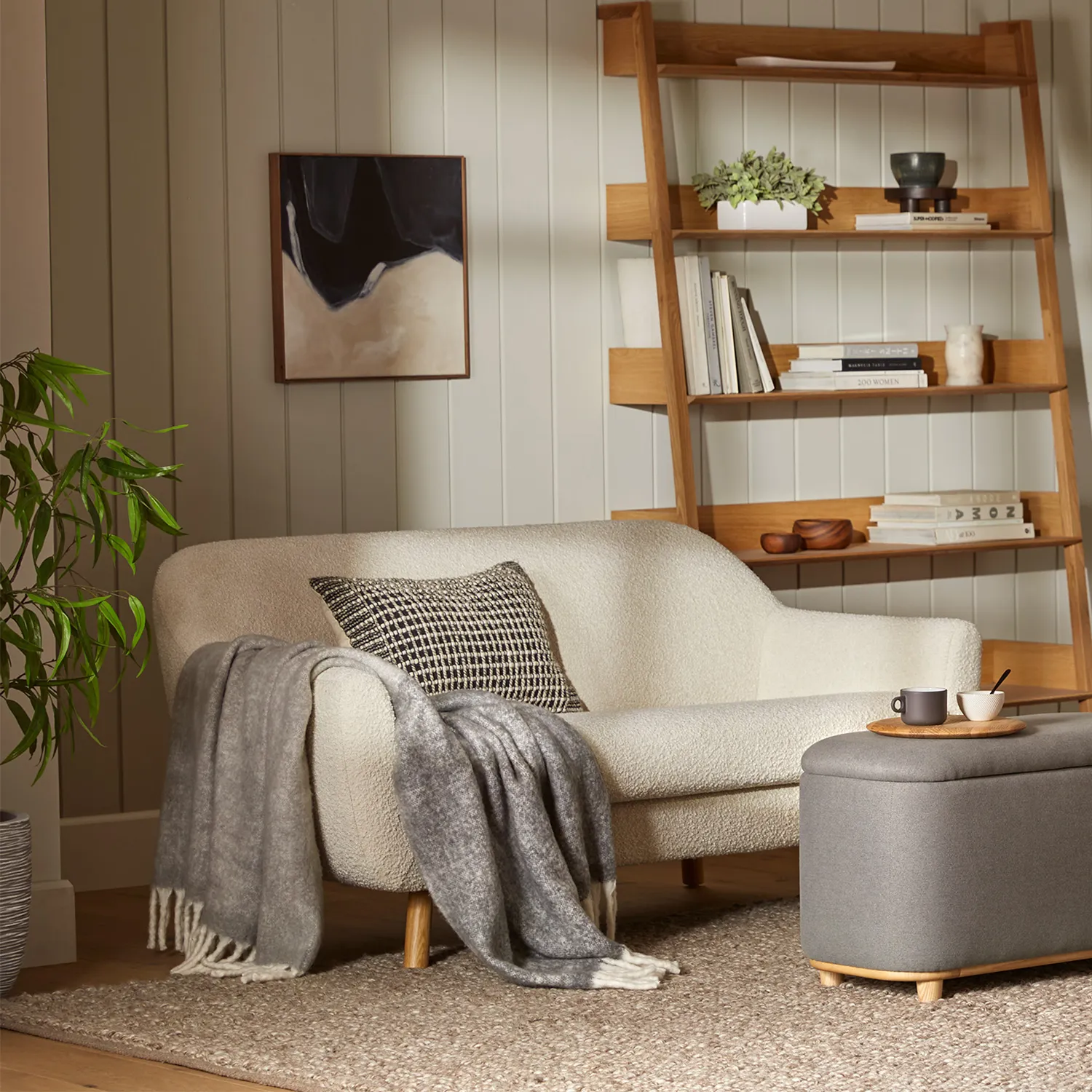 Gabriola 64_ Loveseat - Ivory Bouclé - Image 4