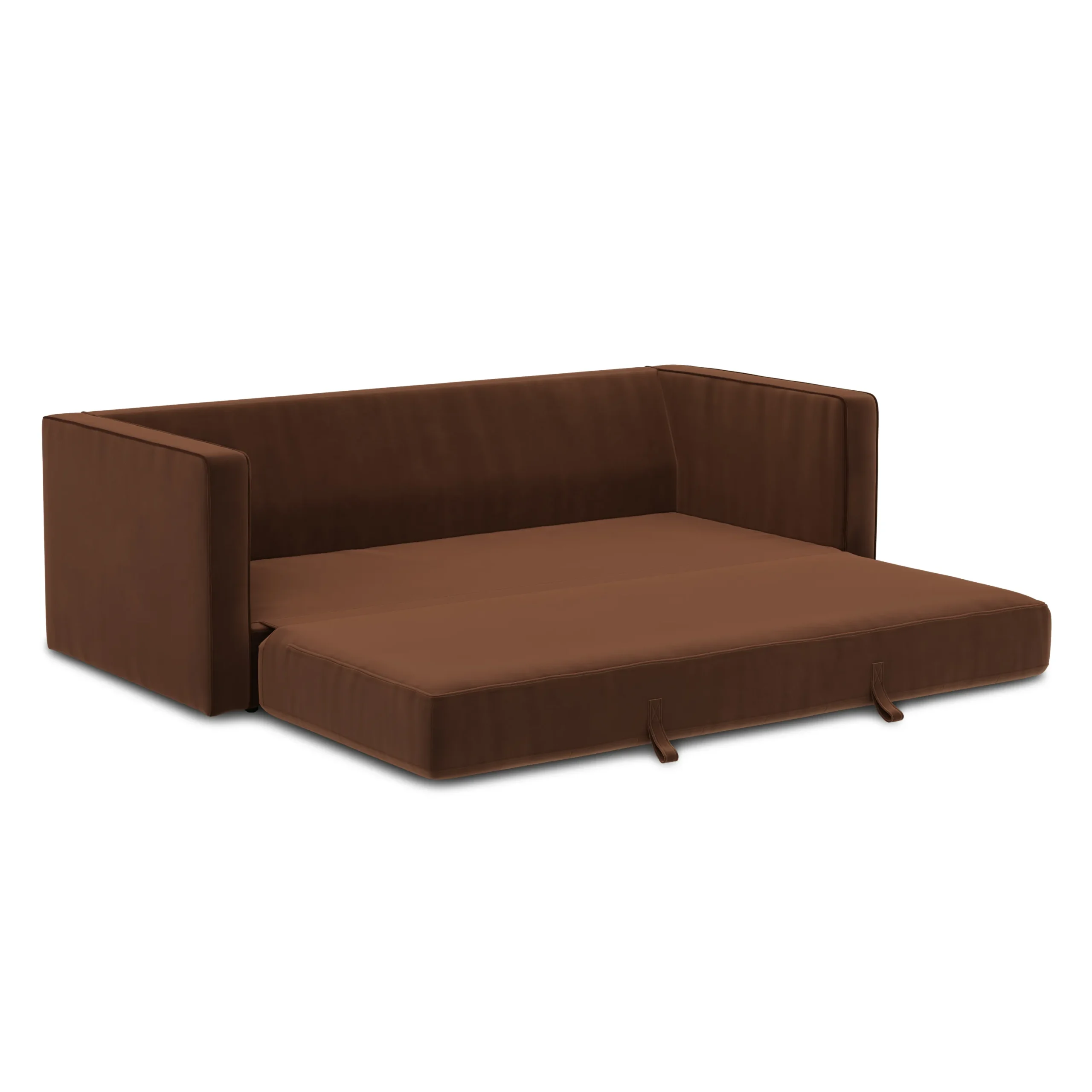 Sven 88_ Tufted Velvet Sofa Bed - Plush Pacific Brown - Image 4
