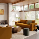 Sven 88_ Grounded Tufted Velvet Sofa - Plush Pacific Ginger