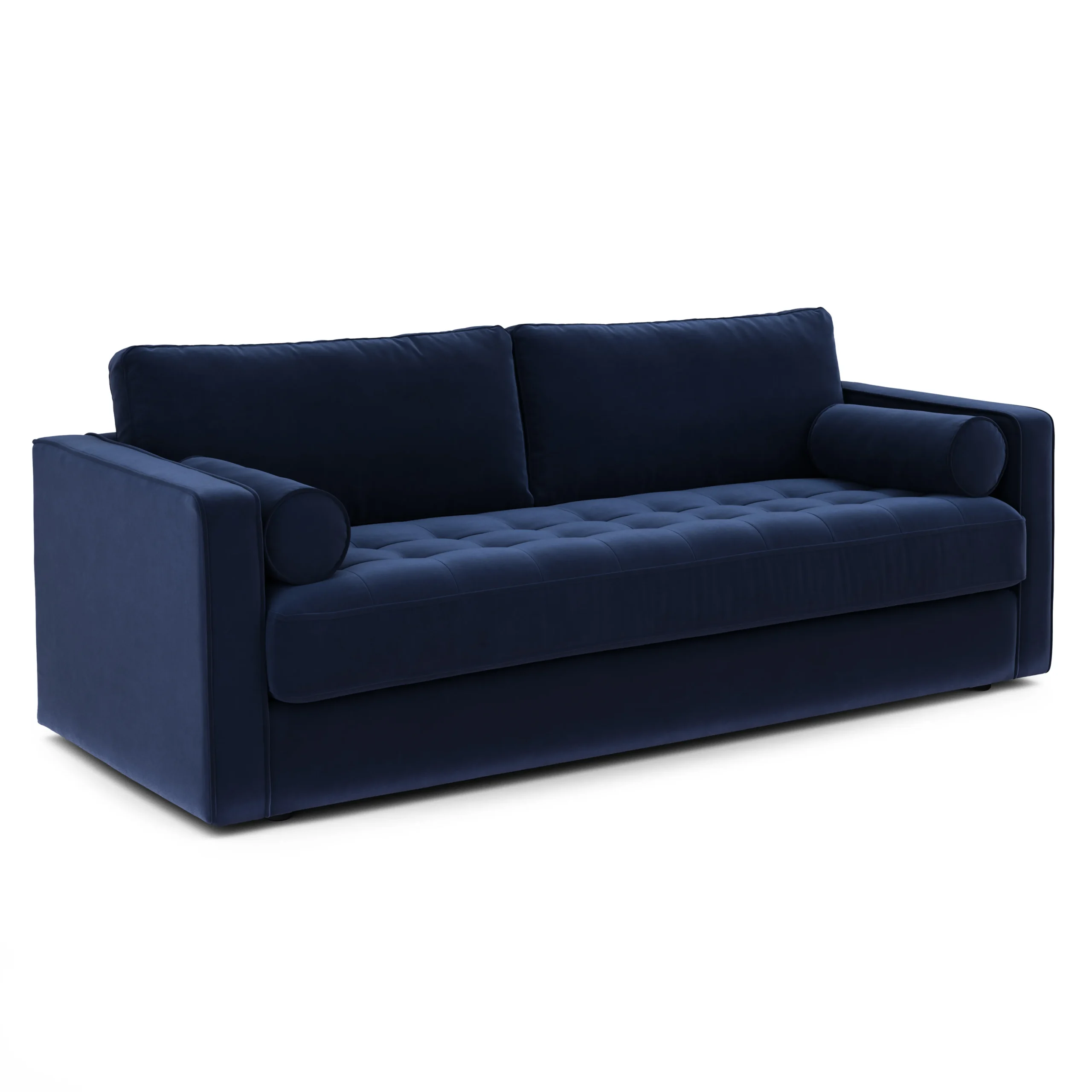 Sven 88_ Grounded Tufted Velvet Sofa - Plush Cascadia Blue - Image 2