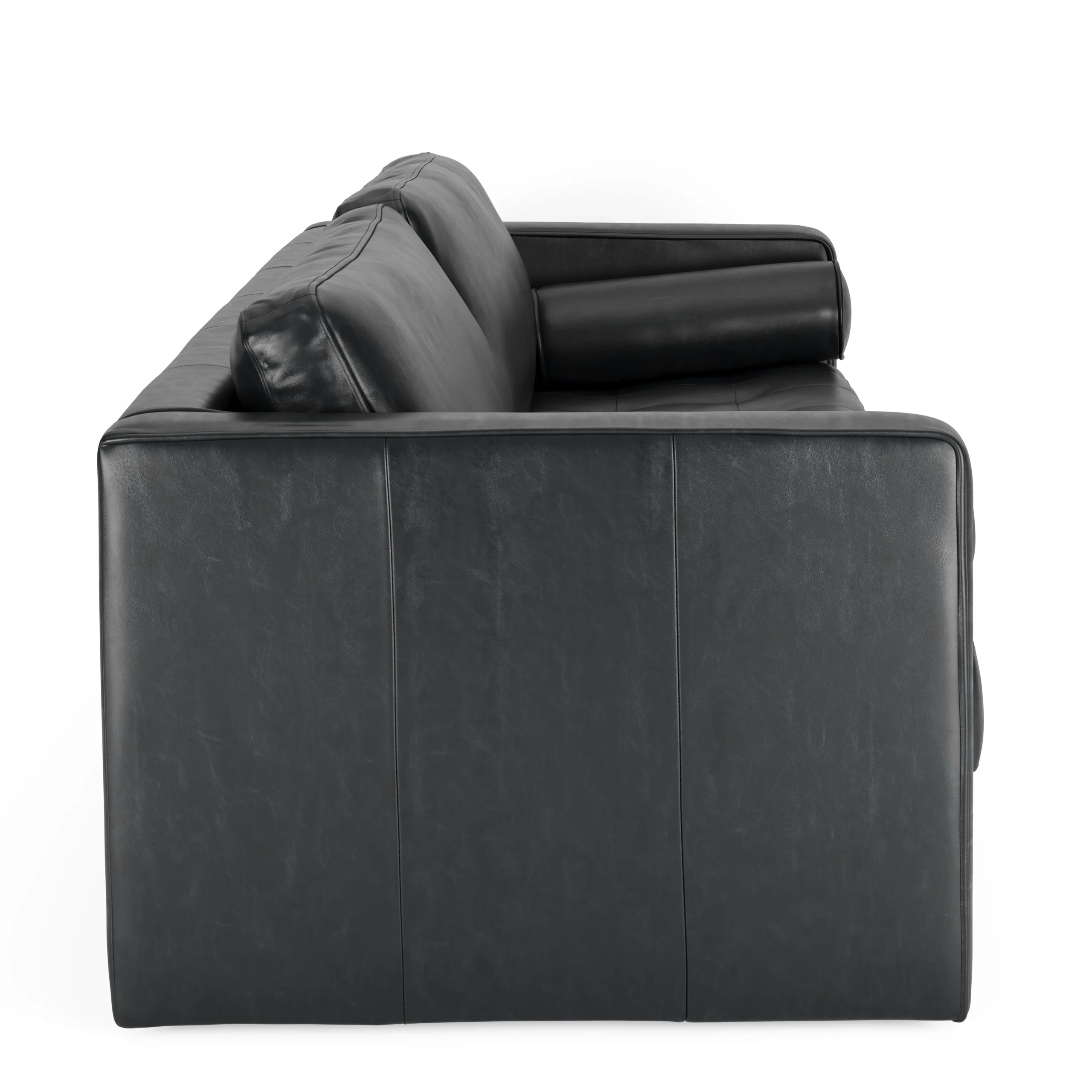 Sven 88_ Grounded Tufted Leather Sofa - Oxford Black - Image 2