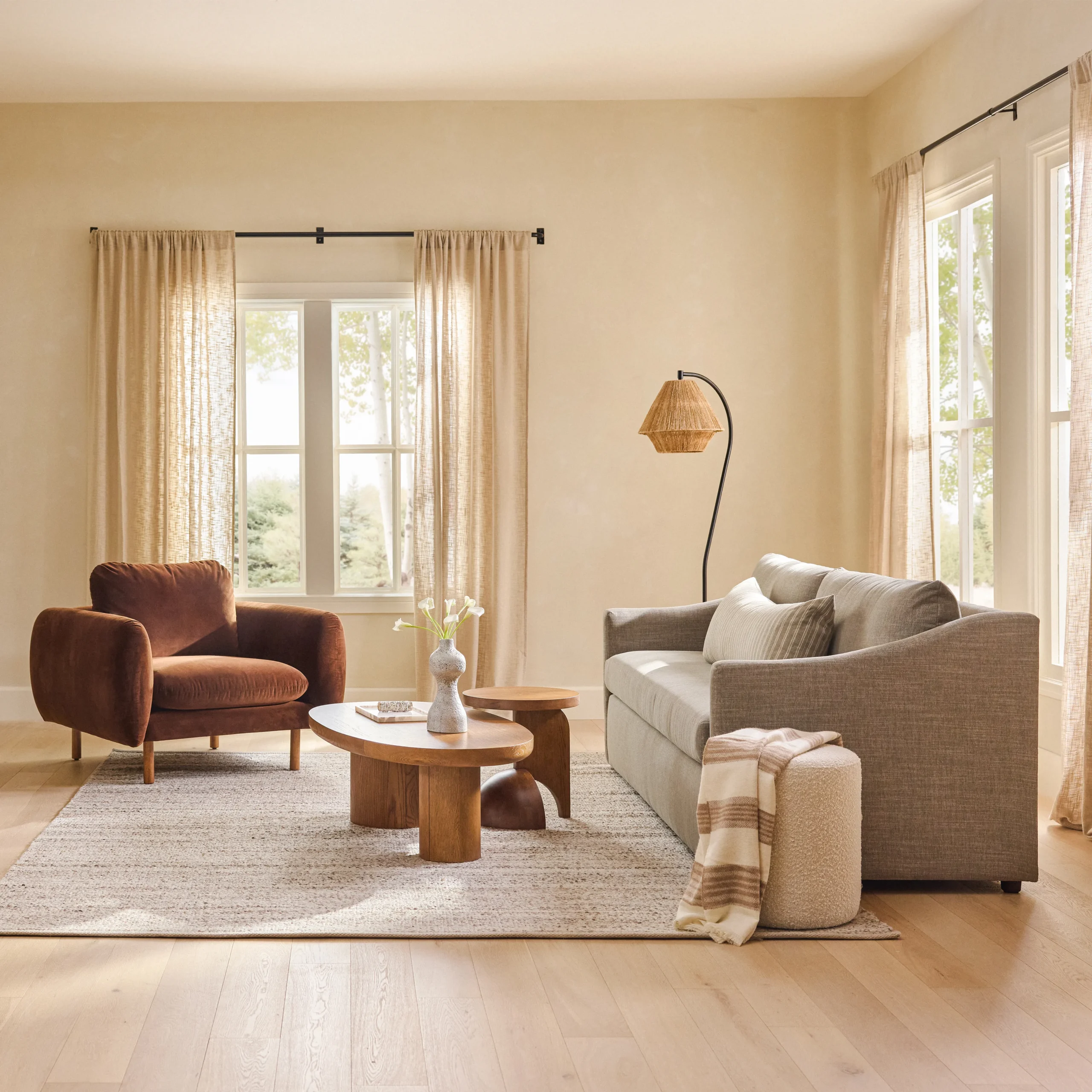 Landry 84.5_ Sofa - Napa Taupe - Image 4