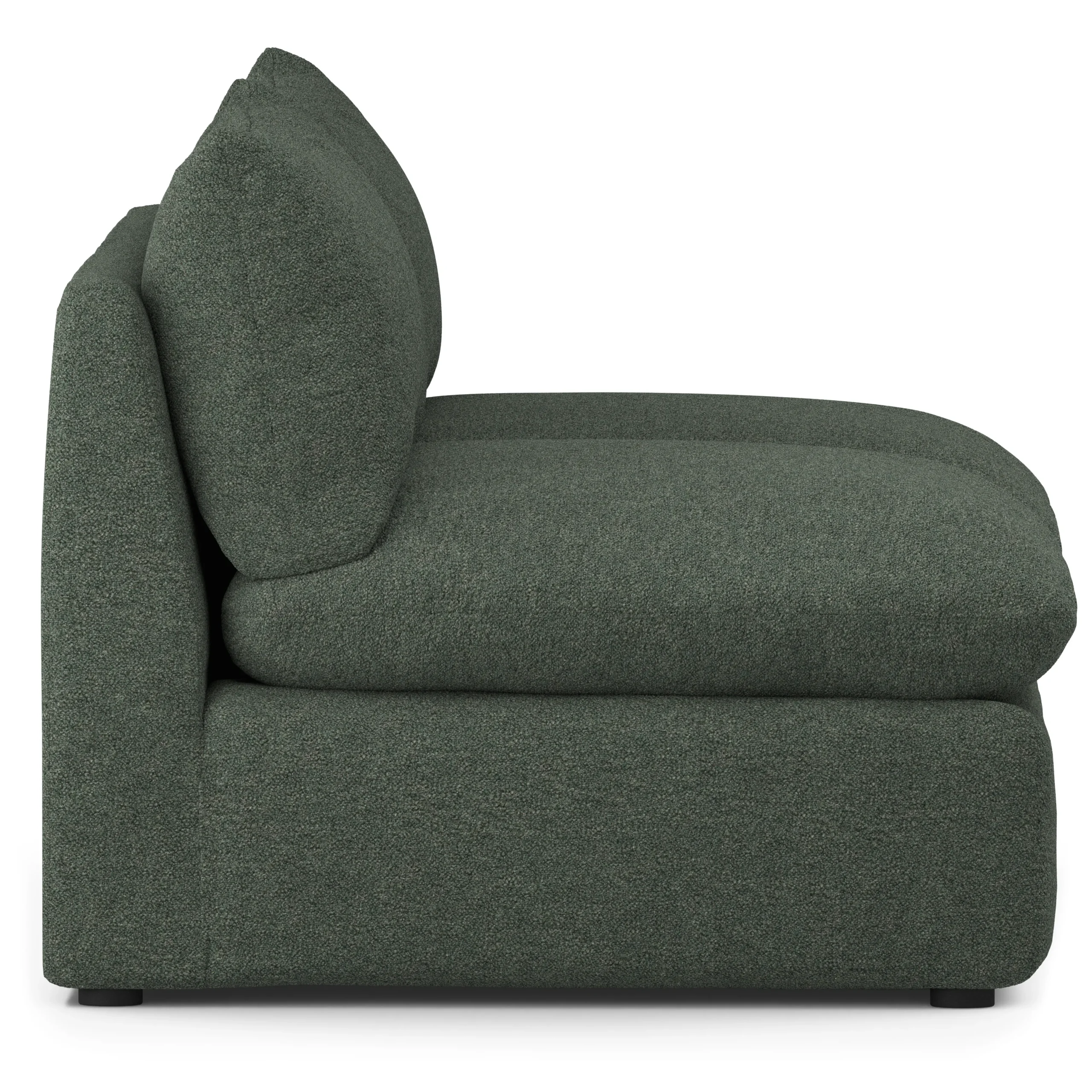 Leigh 79_ Armless Modular Sofa - Green Wool Bouclé - Image 4