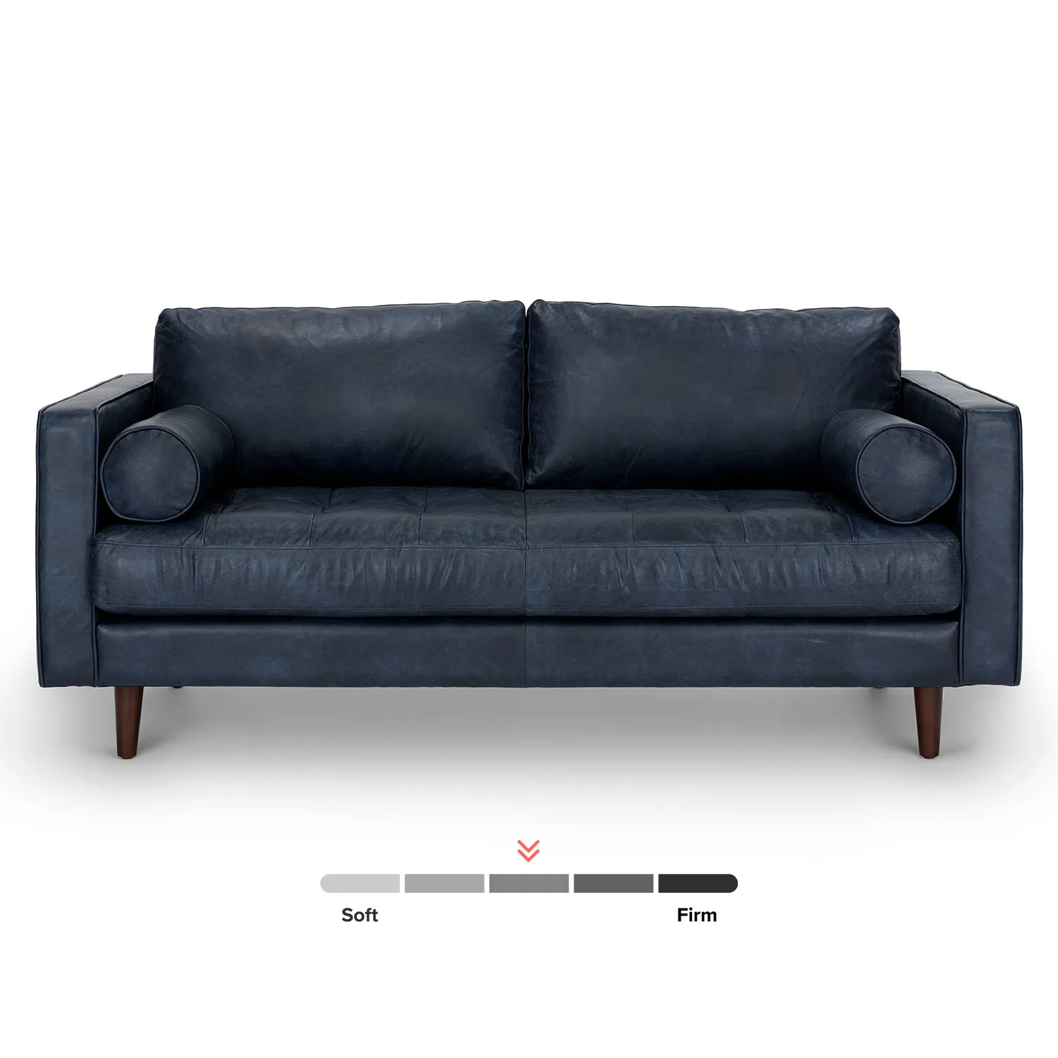 Sven 72_ Tufted Leather Loveseat - Oxford Blue - Image 7