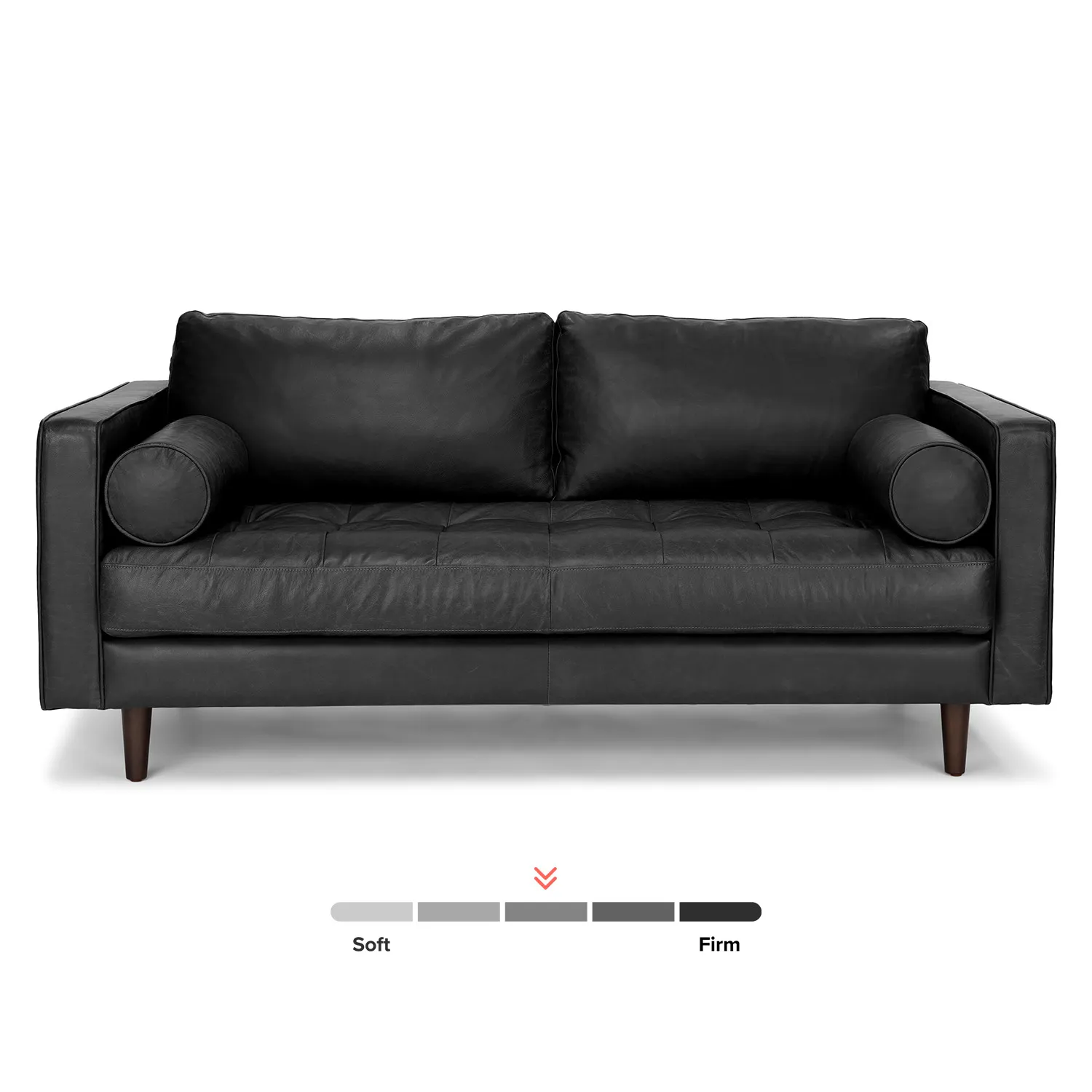 Sven 72_ Tufted Leather Loveseat - Oxford Black - Image 6