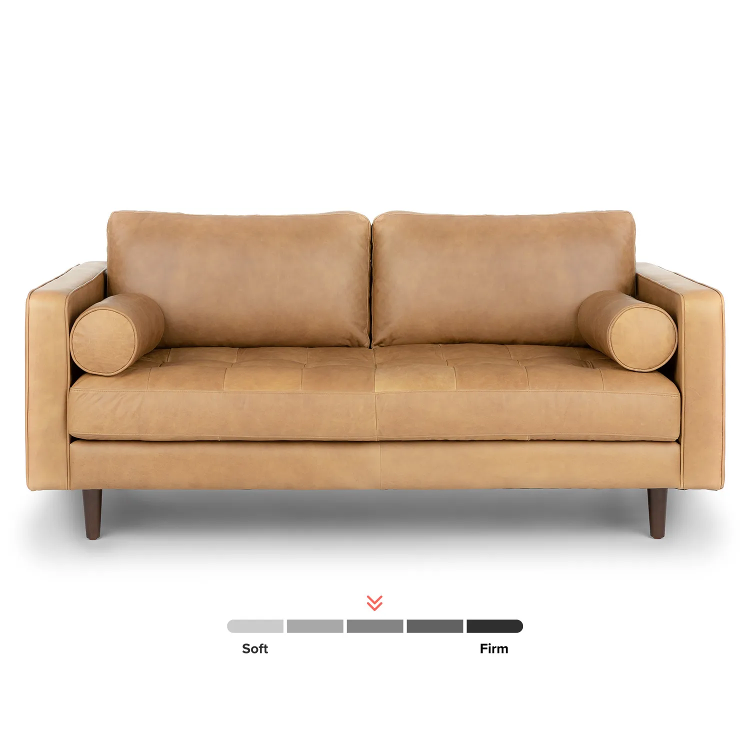Sven 72_ Tufted Leather Loveseat - Charme Tan - Image 7