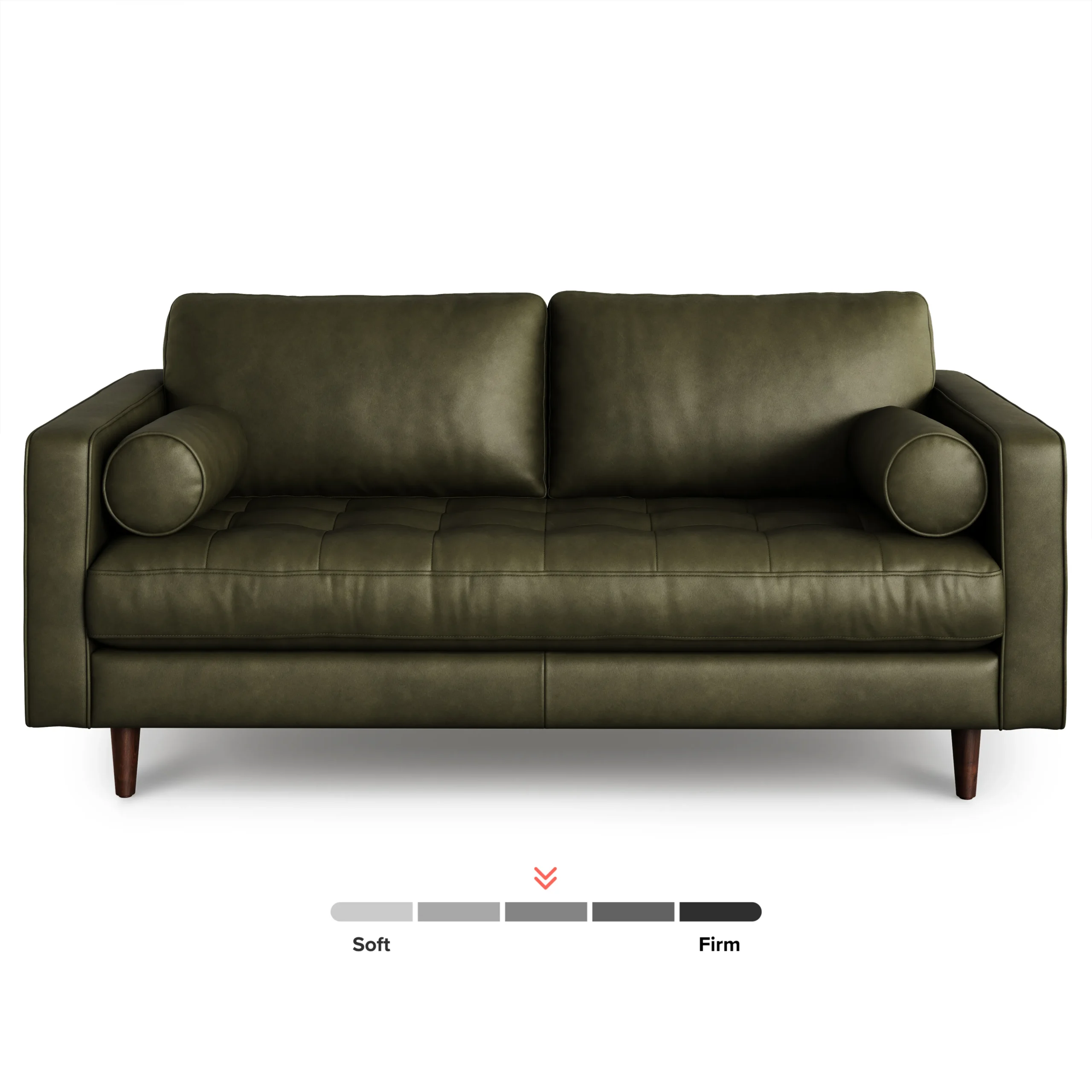 Sven 72_ Tufted Leather Loveseat - Charme Green - Image 7
