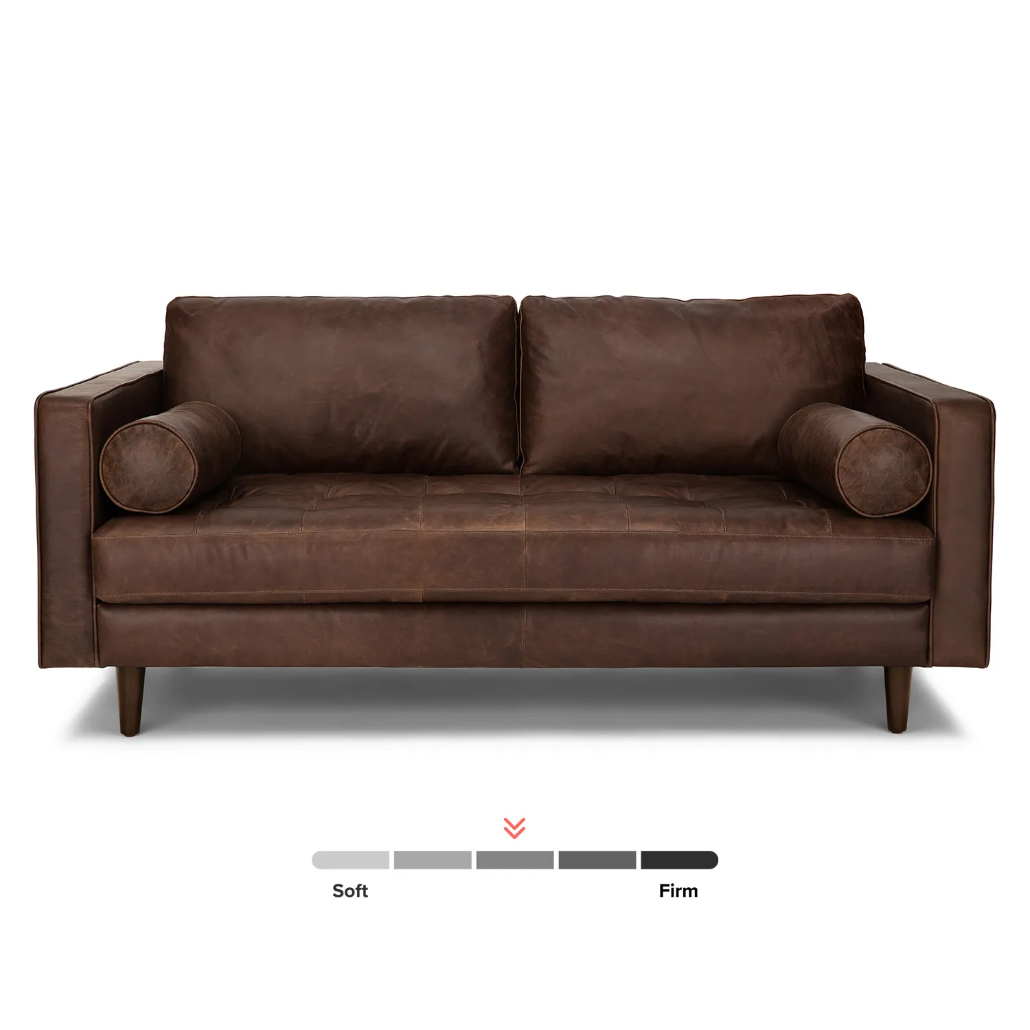 Sven 72_ Tufted Leather Loveseat - Charme Chocolat - Image 6