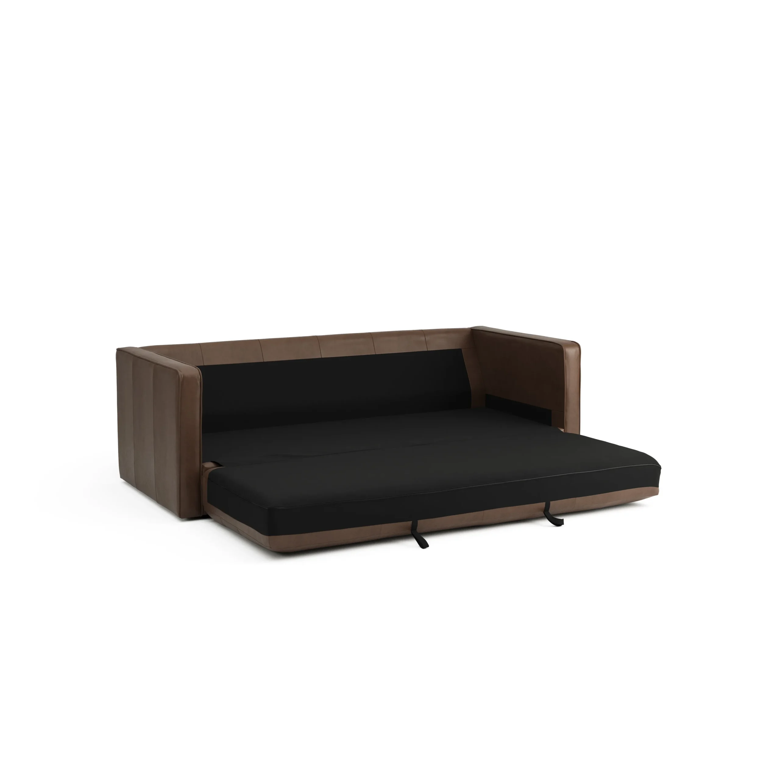 Sven 88_ Tufted Leather Sofa Bed - Charme Chocolat - Image 4