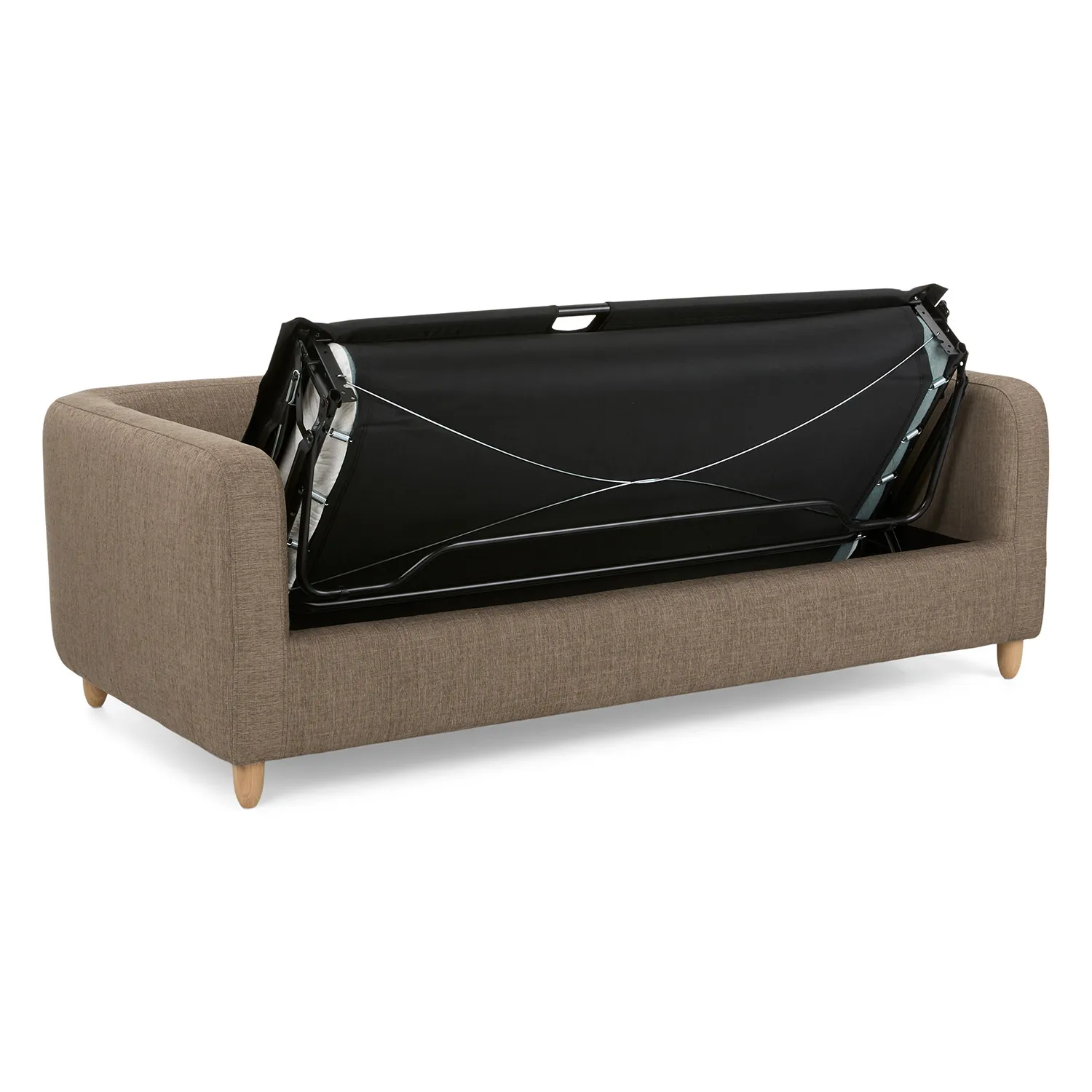 Vati 80_ Sofa Bed - Natural Oak and Buckler Brown - Image 4
