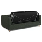 Vati 80_ Sofa Bed - Natural Oak and Green Wool Bouclé