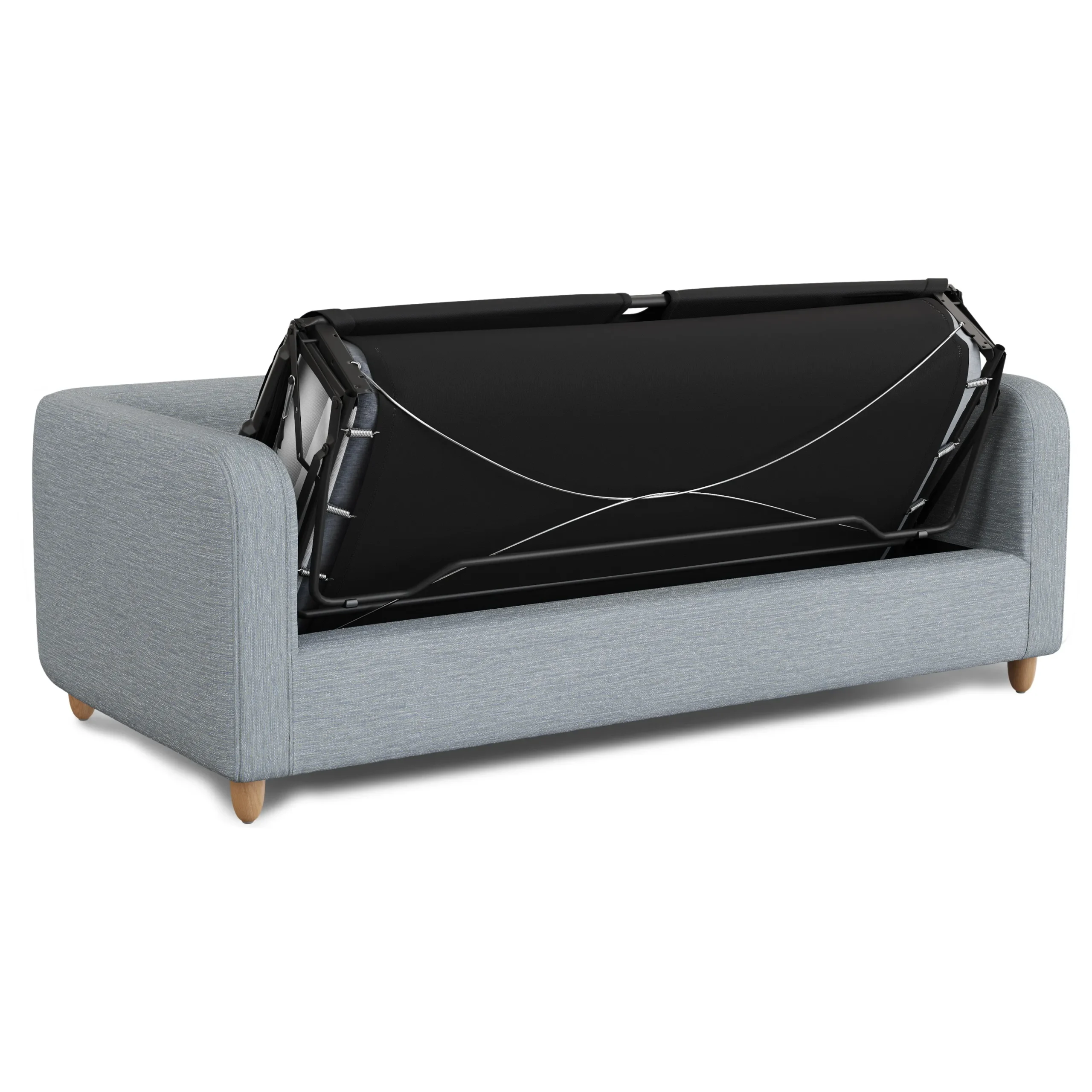 Vati 80_ Sofa Bed - Natural Oak and Silver Light Blue - Image 4