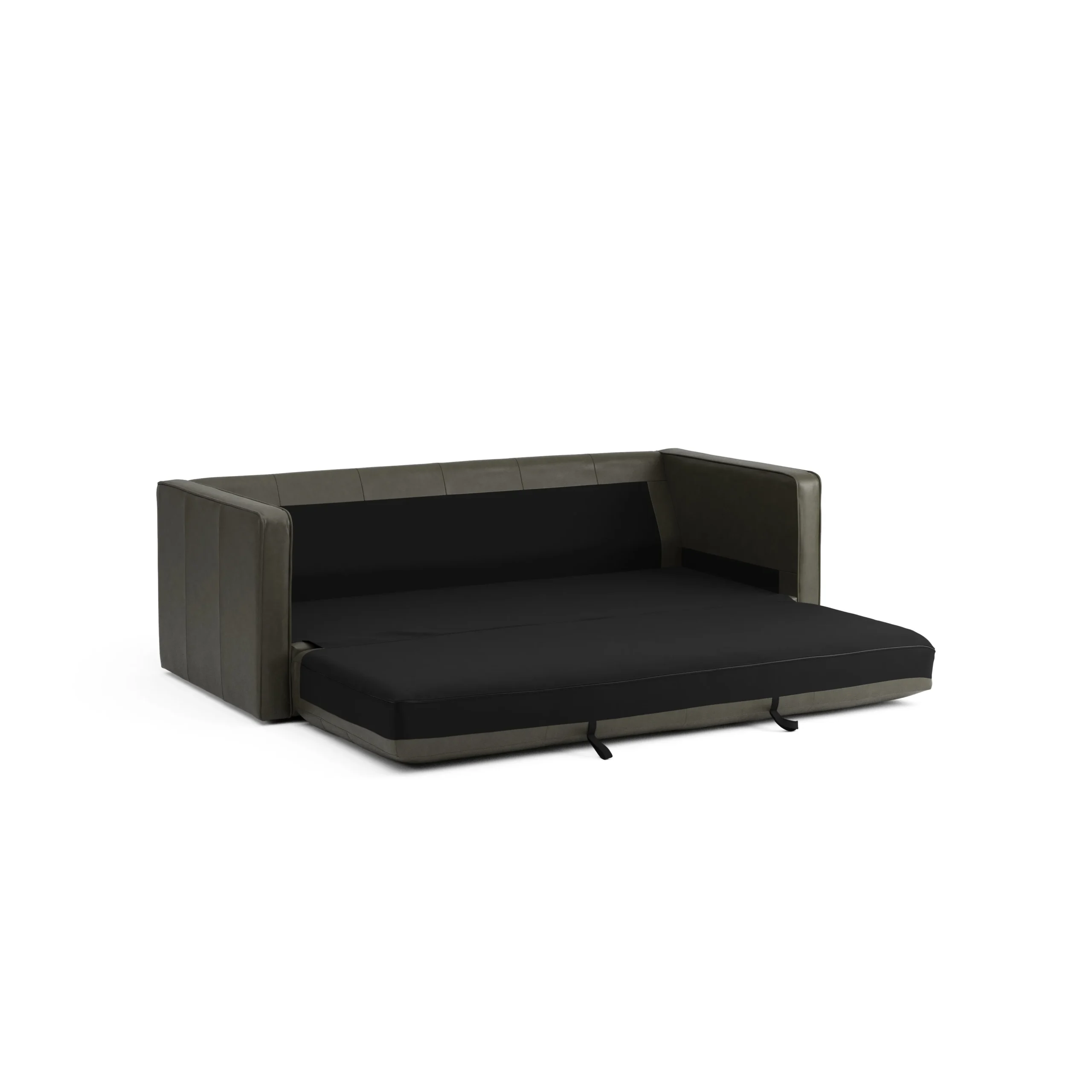 Sven 88_ Tufted Leather Sofa Bed - Charme Green - Image 5