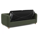 Vati 80_ Velvet Sofa Bed - Natural Oak and Hale Fir Green