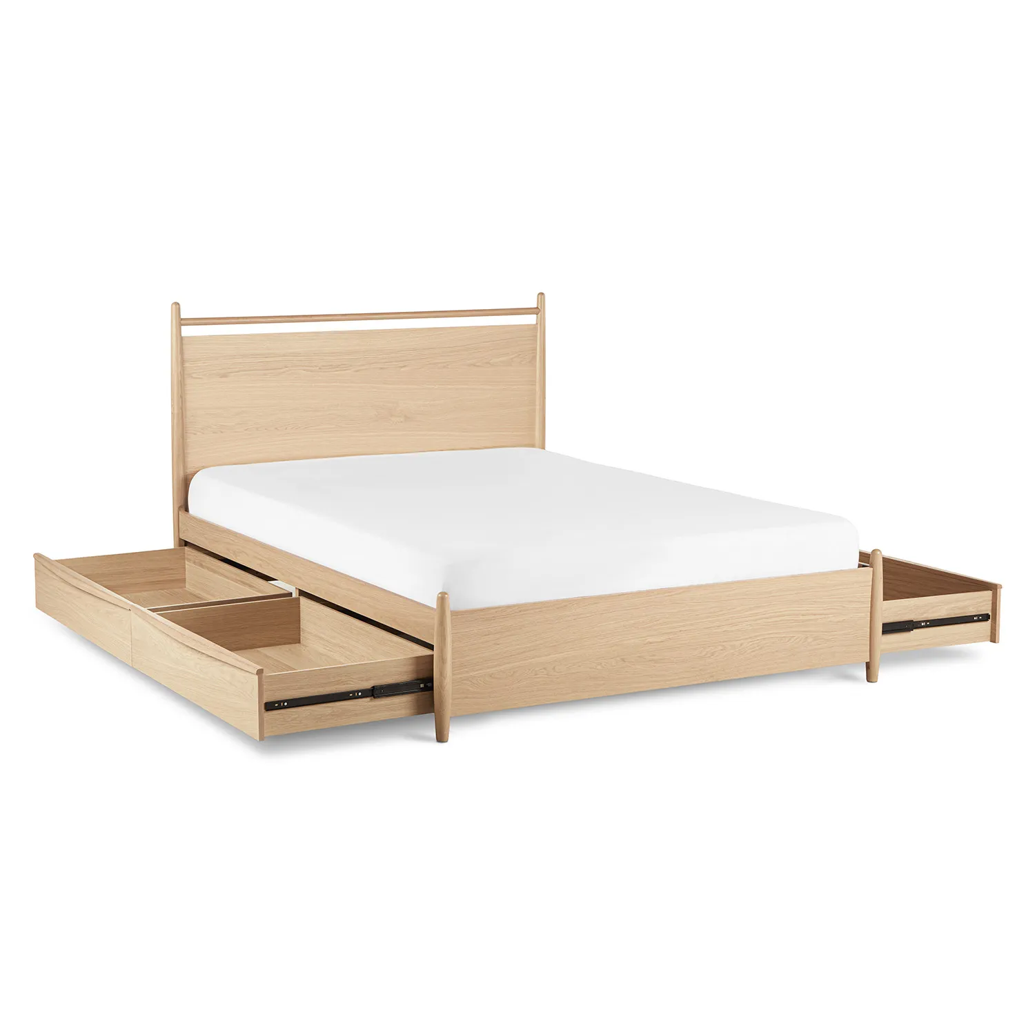 Lenia Queen Panel Storage Bed - White Oak - Image 4