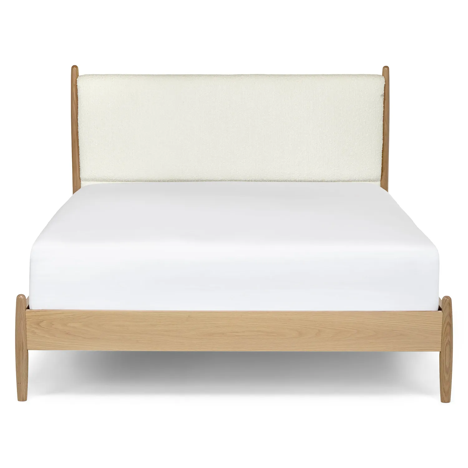 Lenia Queen Upholstered Bed - White Oak and Lunaria White Bouclé - Image 4