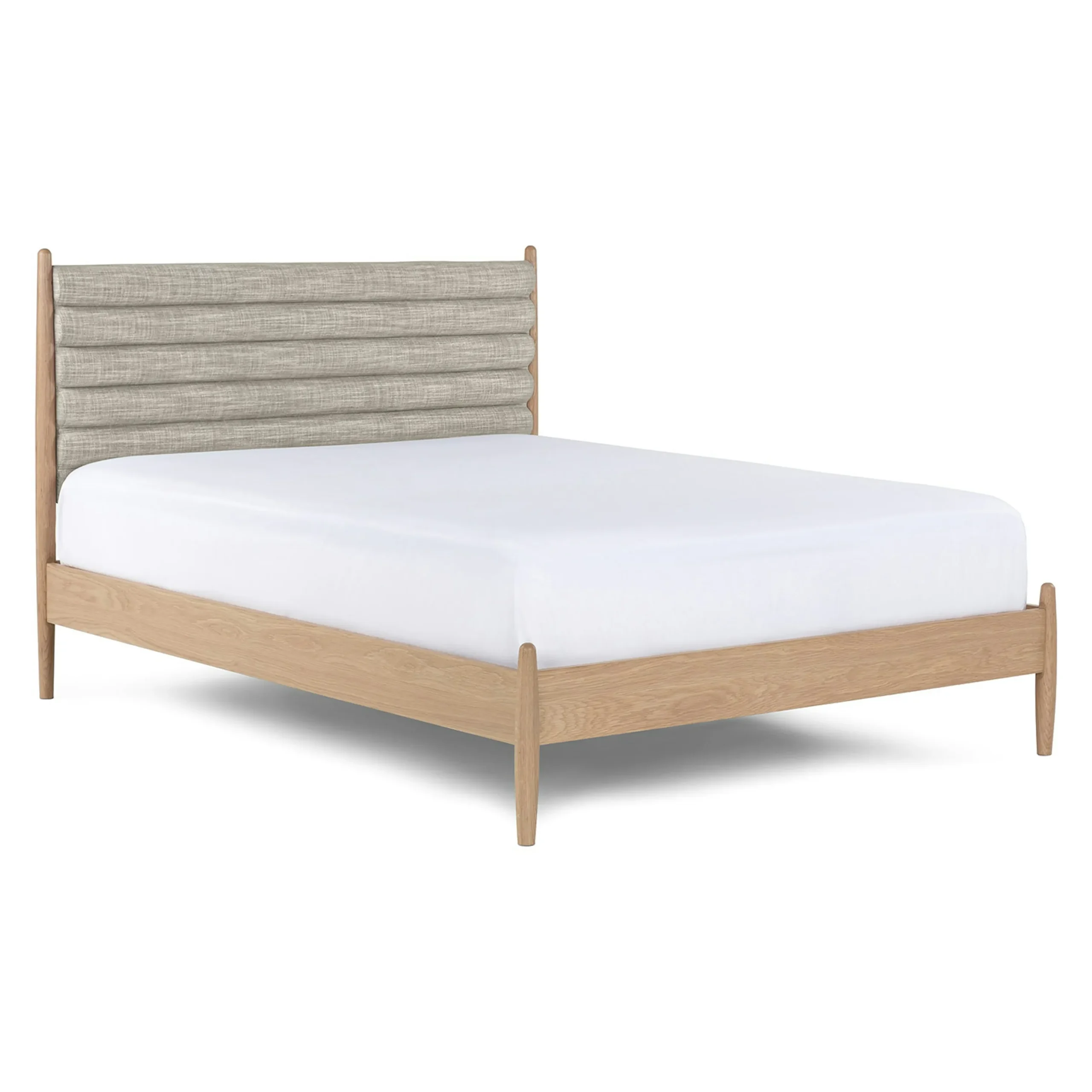 Lenia Queen Upholstered Bed - White Oak and Rain Cloud Gray - Image 4