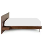 Nera California King Low Profile Bed with Nightstands Set - Walnut