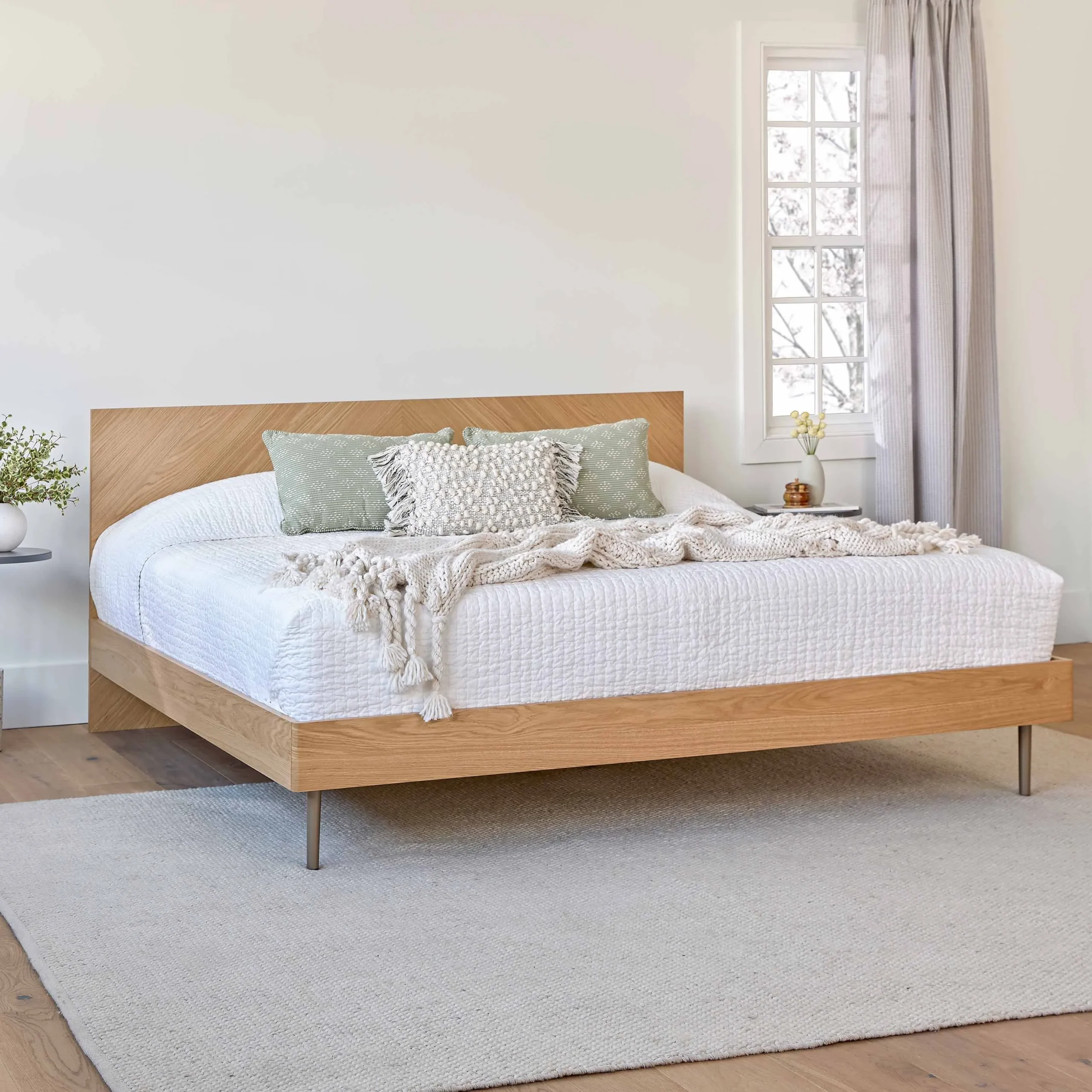 Nera King Low Profile Bed - Oak - Image 4