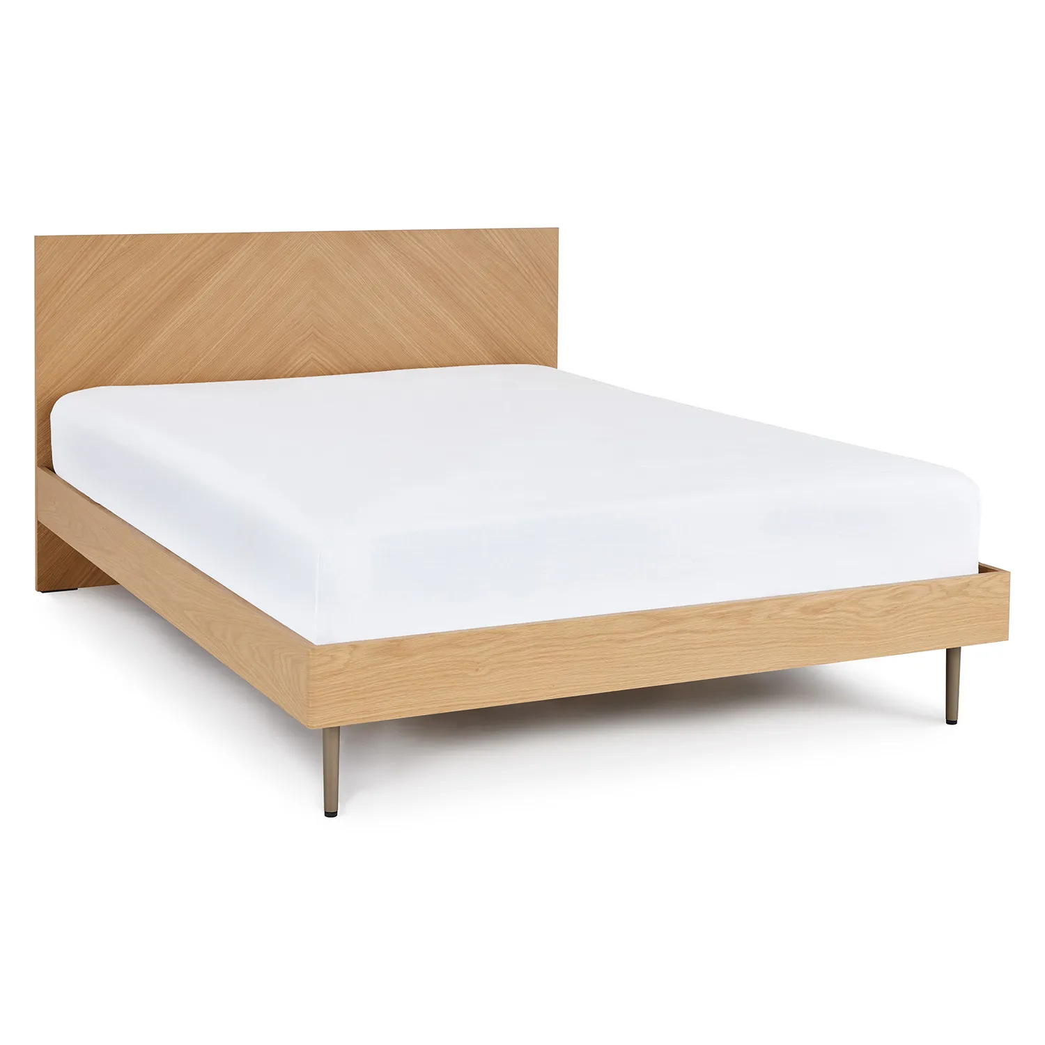 Nera Queen Low Profile Bed - Oak - Image 3