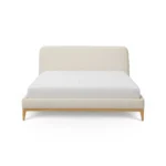 Rosin King Upholstered Bed - Natural Oak and Sand Ivory