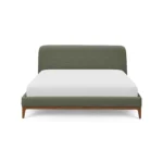 Rosin King Upholstered Bed - Smoked Oak and Welsh Green