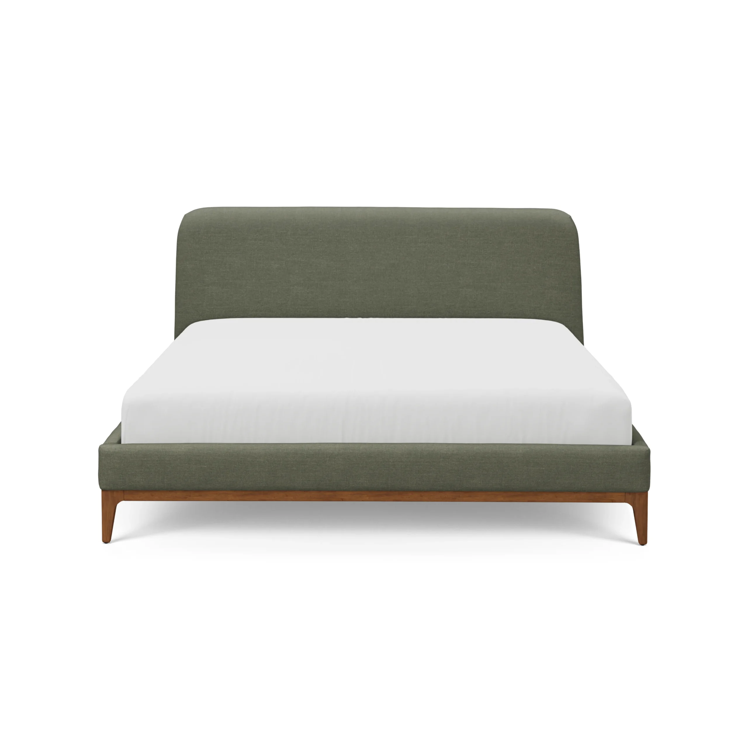 Rosin King Upholstered Bed - Smoked Oak and Welsh Green - Image 11
