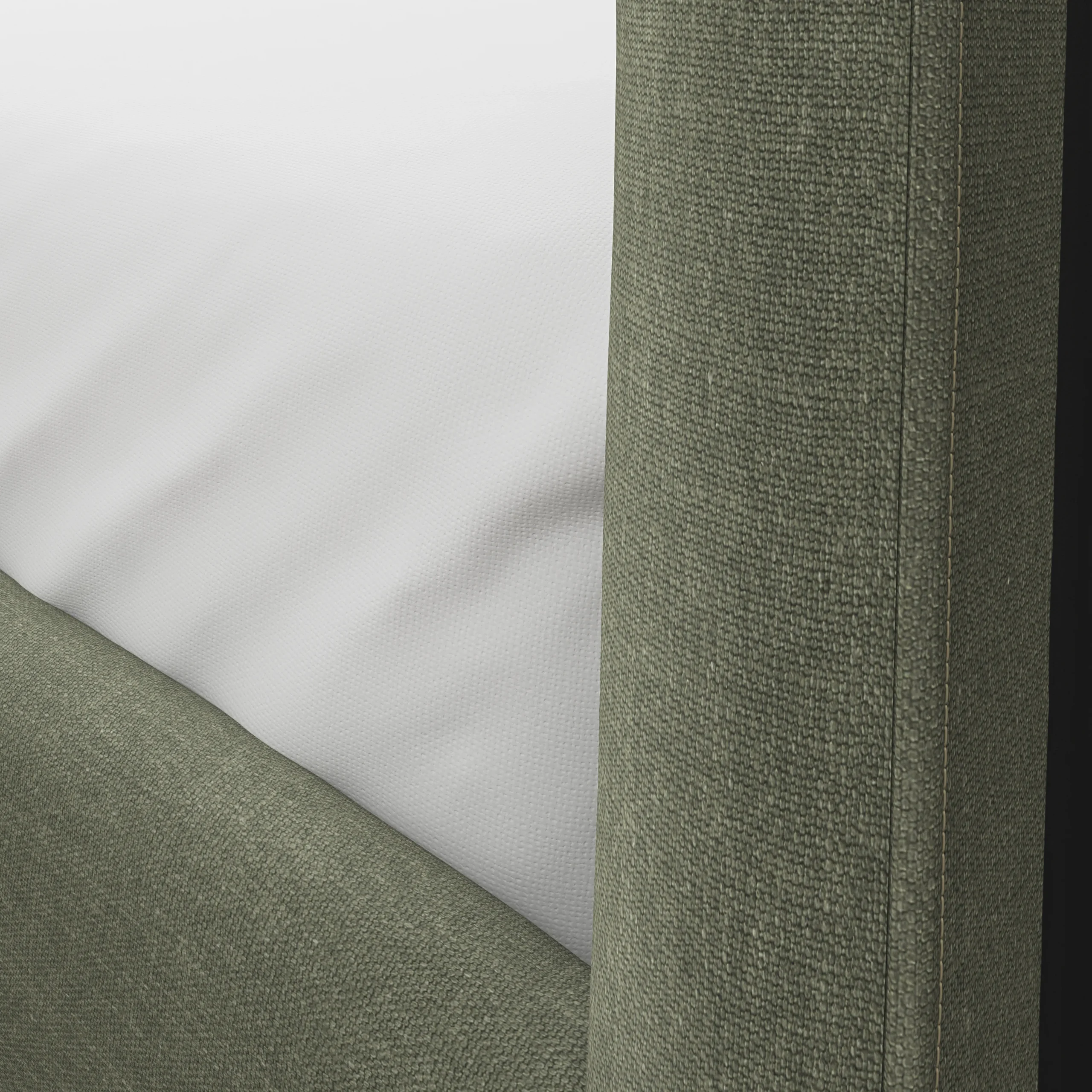 Rosin Queen Upholstered Bed - Smoked Oak and Welsh Green - Image 11