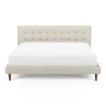 Sven King Tufted Bed - Biscuit Cream
