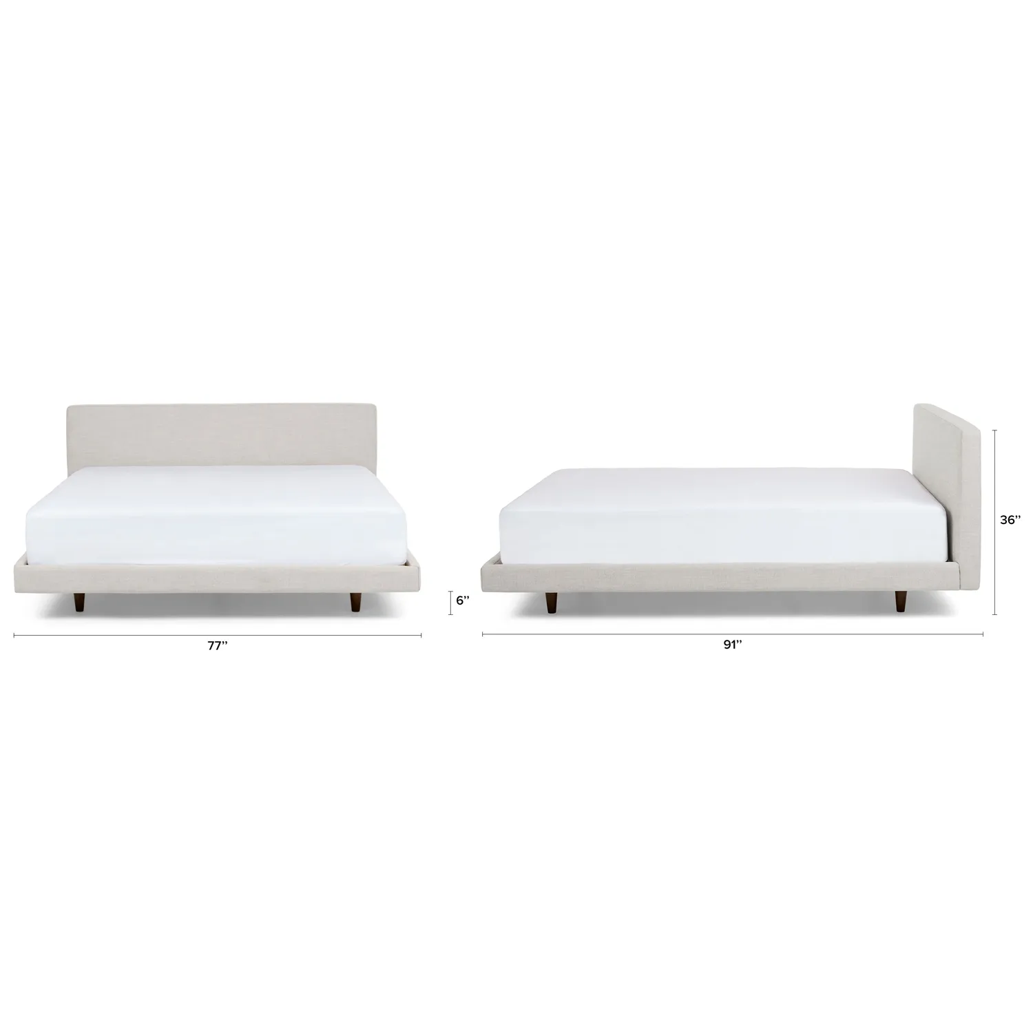 Tessu California King Low Profile Upholstered Bed - Clay Taupe - Image 11