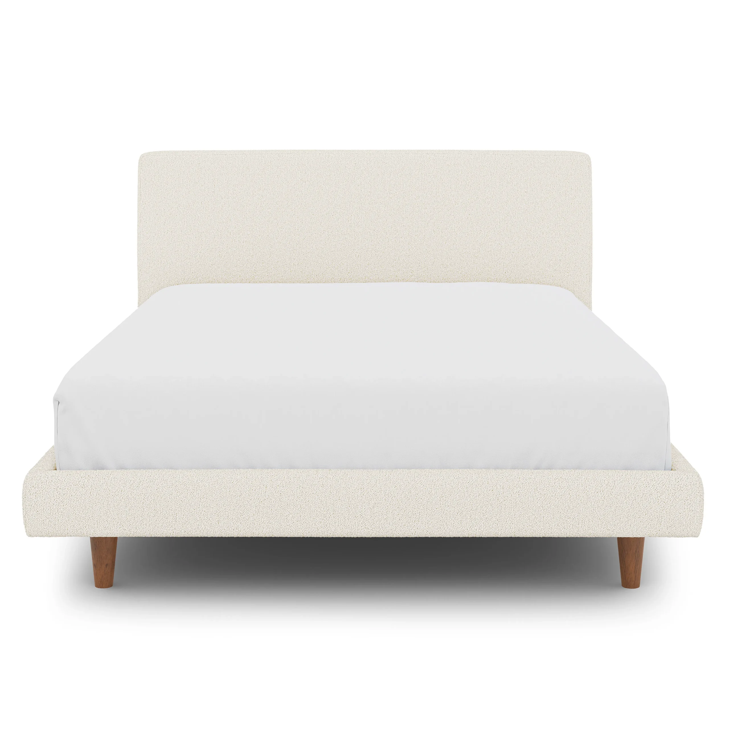 Tessu Full Low Profile Upholstered Bed - Ivory Wool Bouclé - Image 10