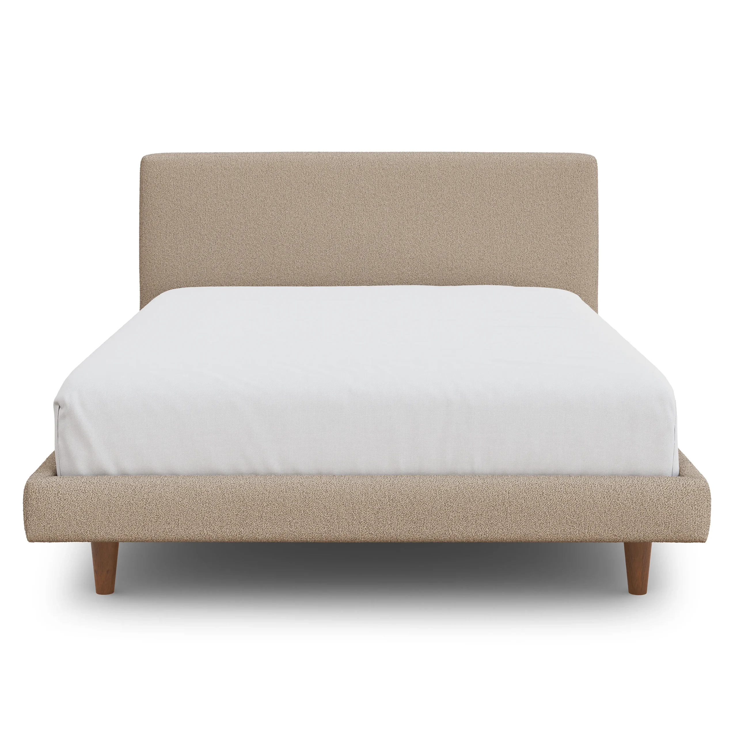 Tessu Full Low Profile Upholstered Bed - Sandstone Wool Bouclé - Image 10