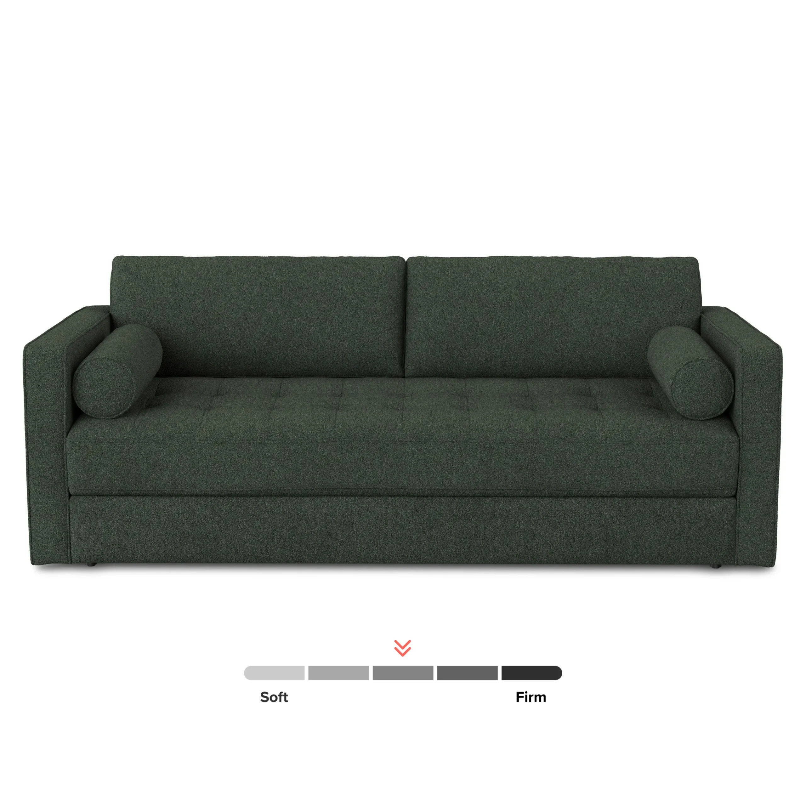 Sven 88_ Tufted Sofa Bed - Green Wool Bouclé - Image 5